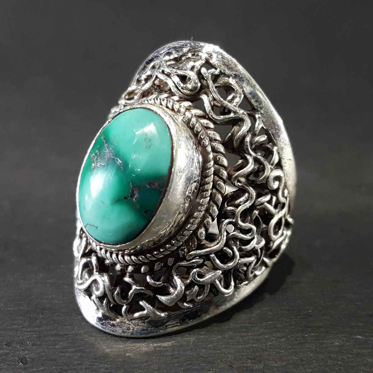 Tibetan Tourquise Silver Handmade Ring