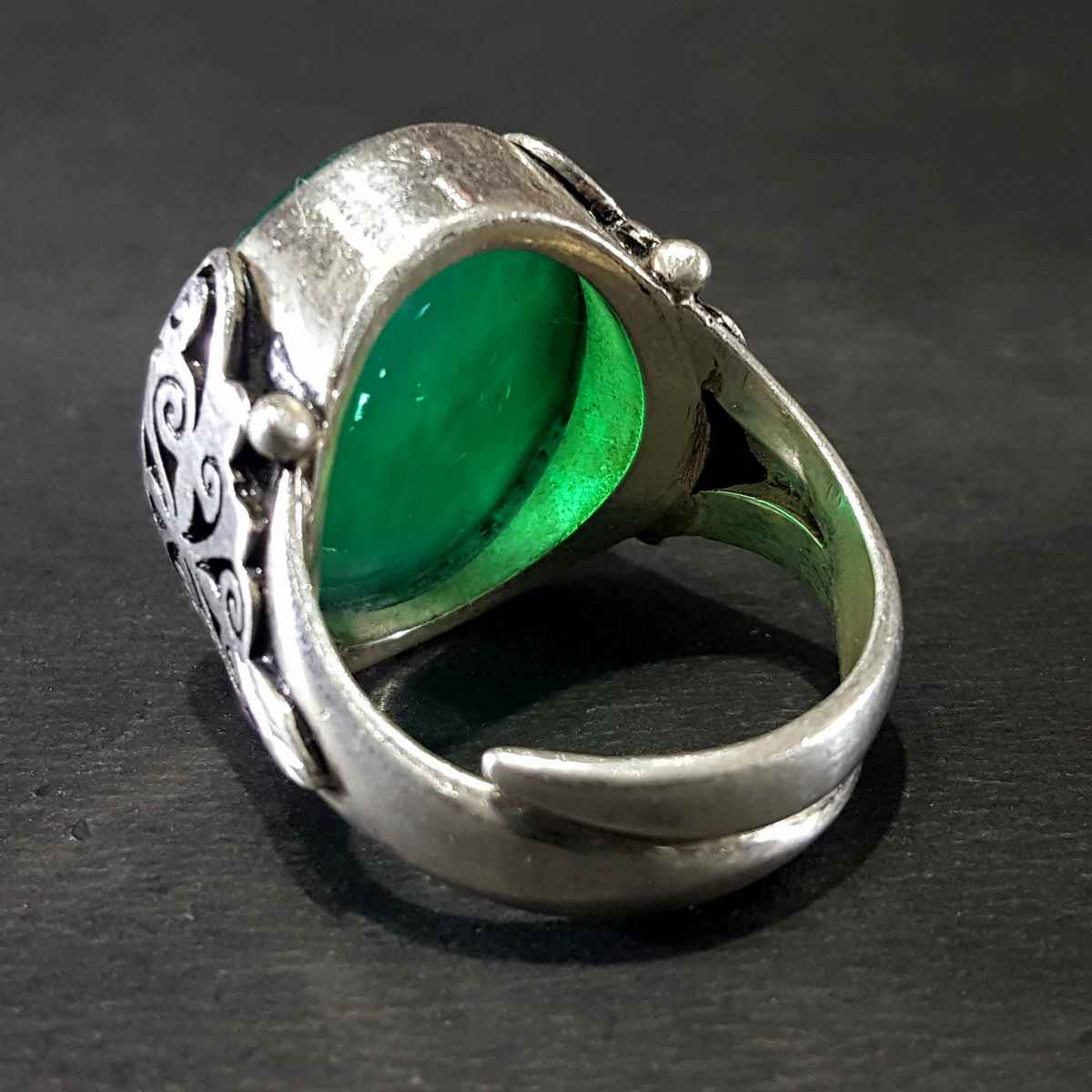 Green Onyx Handmade Silver Ring