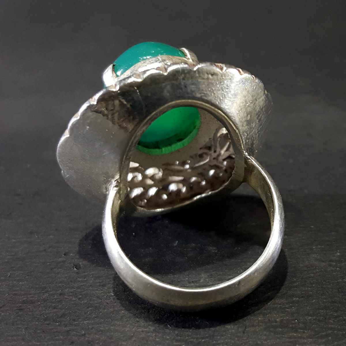 Green Onyx Handmade Silver Ring