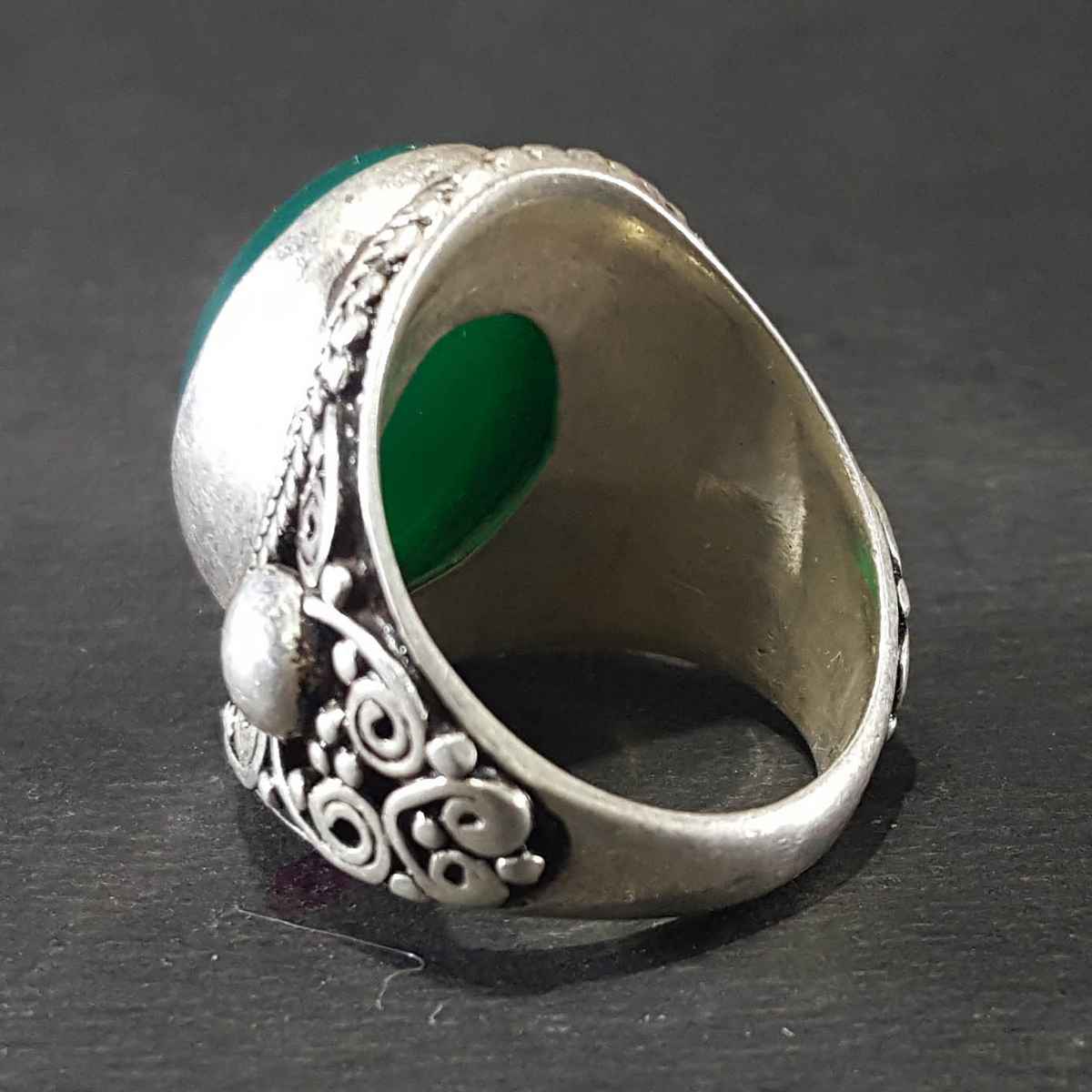 Green Onyx Handmade Silver Ring