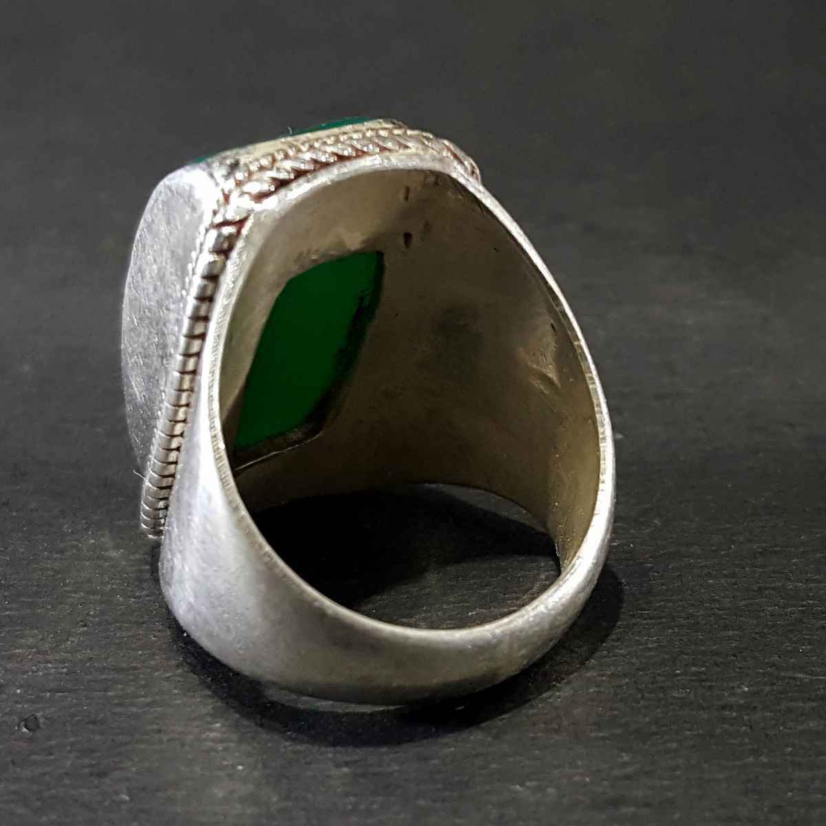 Green Onyx Handmade Silver Ring