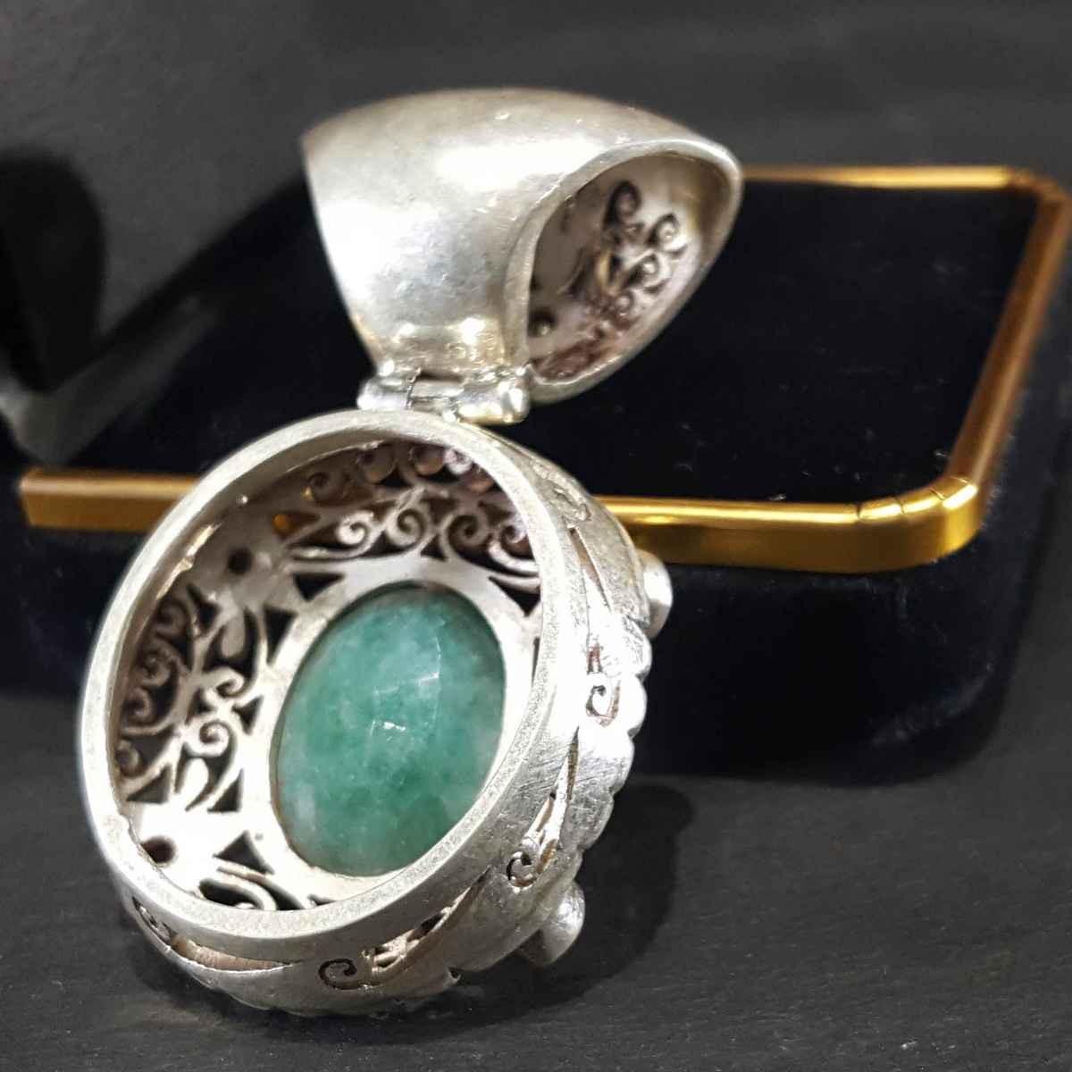 Emerald Handmade Silver Pendant