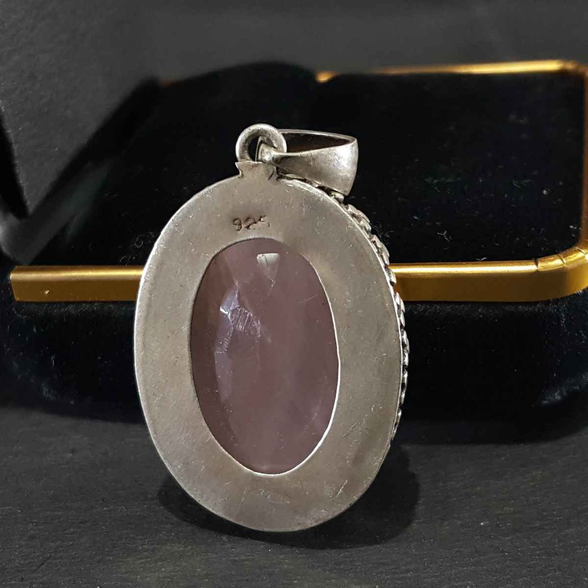 Rose Quartz Handmade Silver Pendant