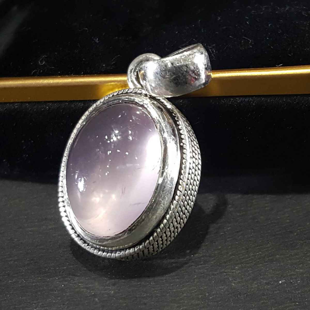 Rose Quartz Handmade Silver Pendant