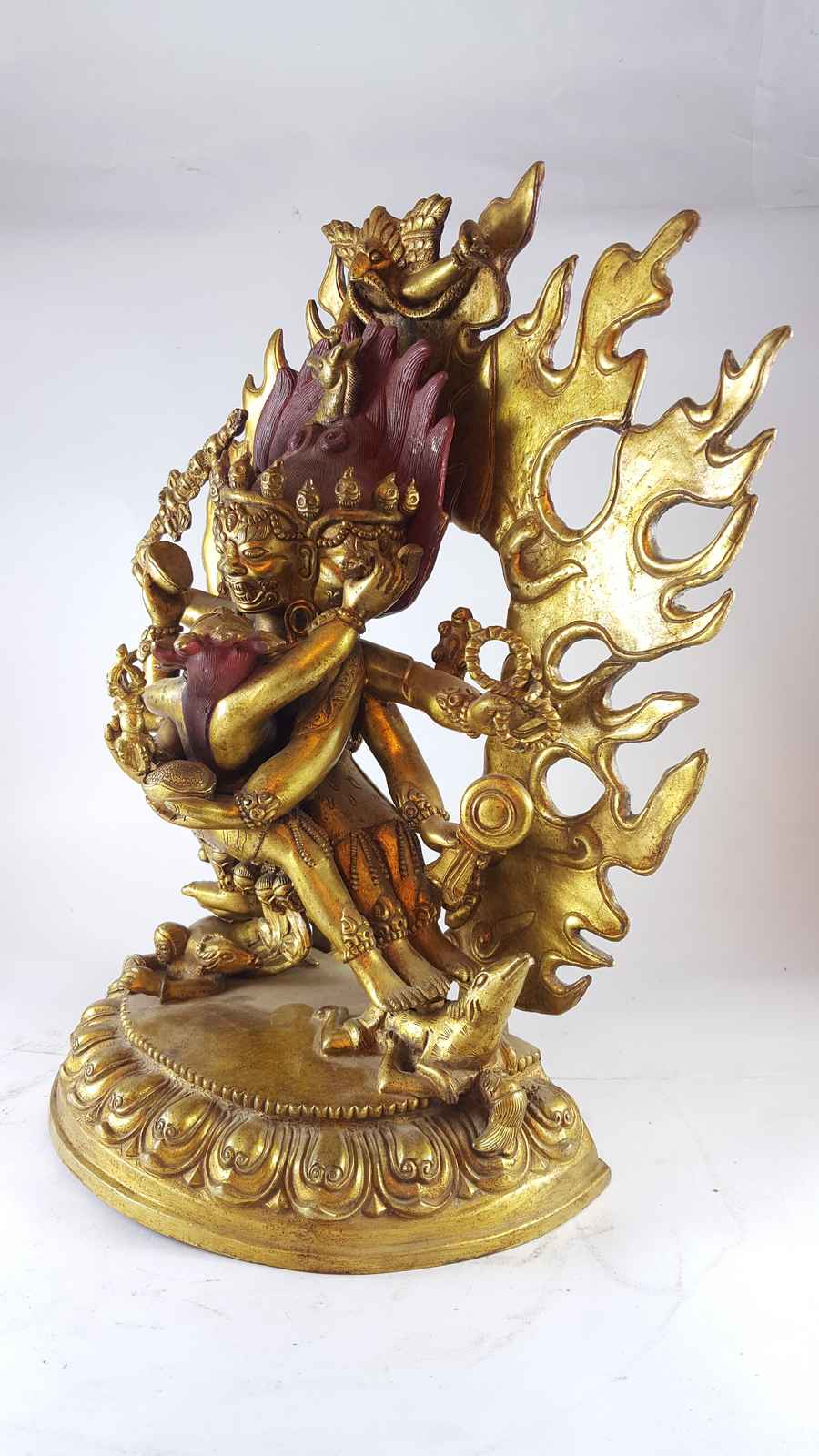 Unique Statue Of Hayagriva - Heruka bhutanese Style, full Gold Plated, sold
