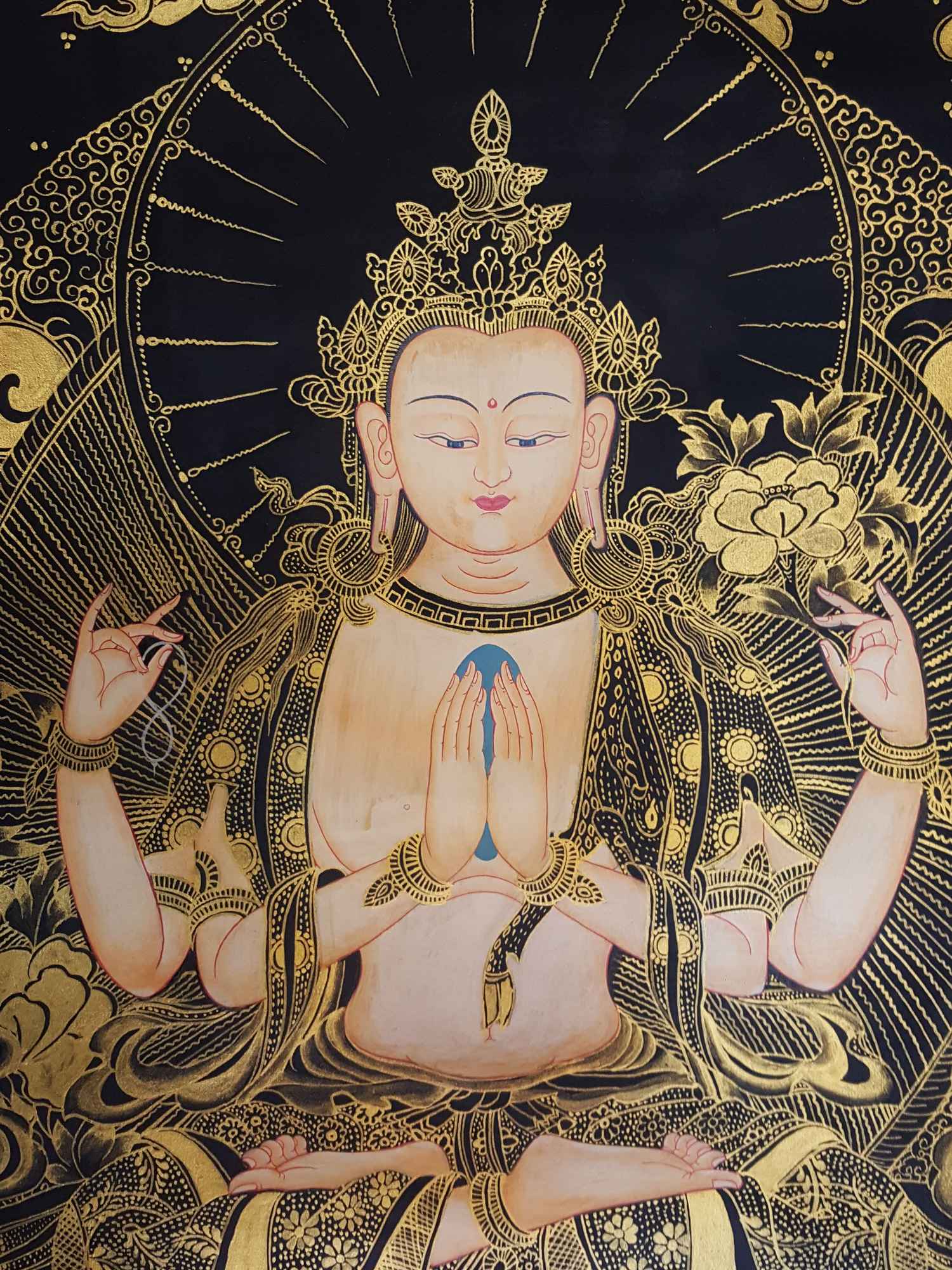 Avalokiteshvara, Chenrezig Thangka Thangka <span Style=