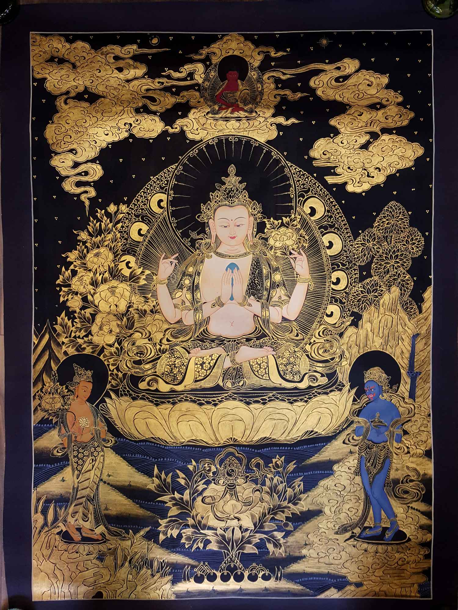 Avalokiteshvara, Chenrezig Thangka Thangka <span Style=