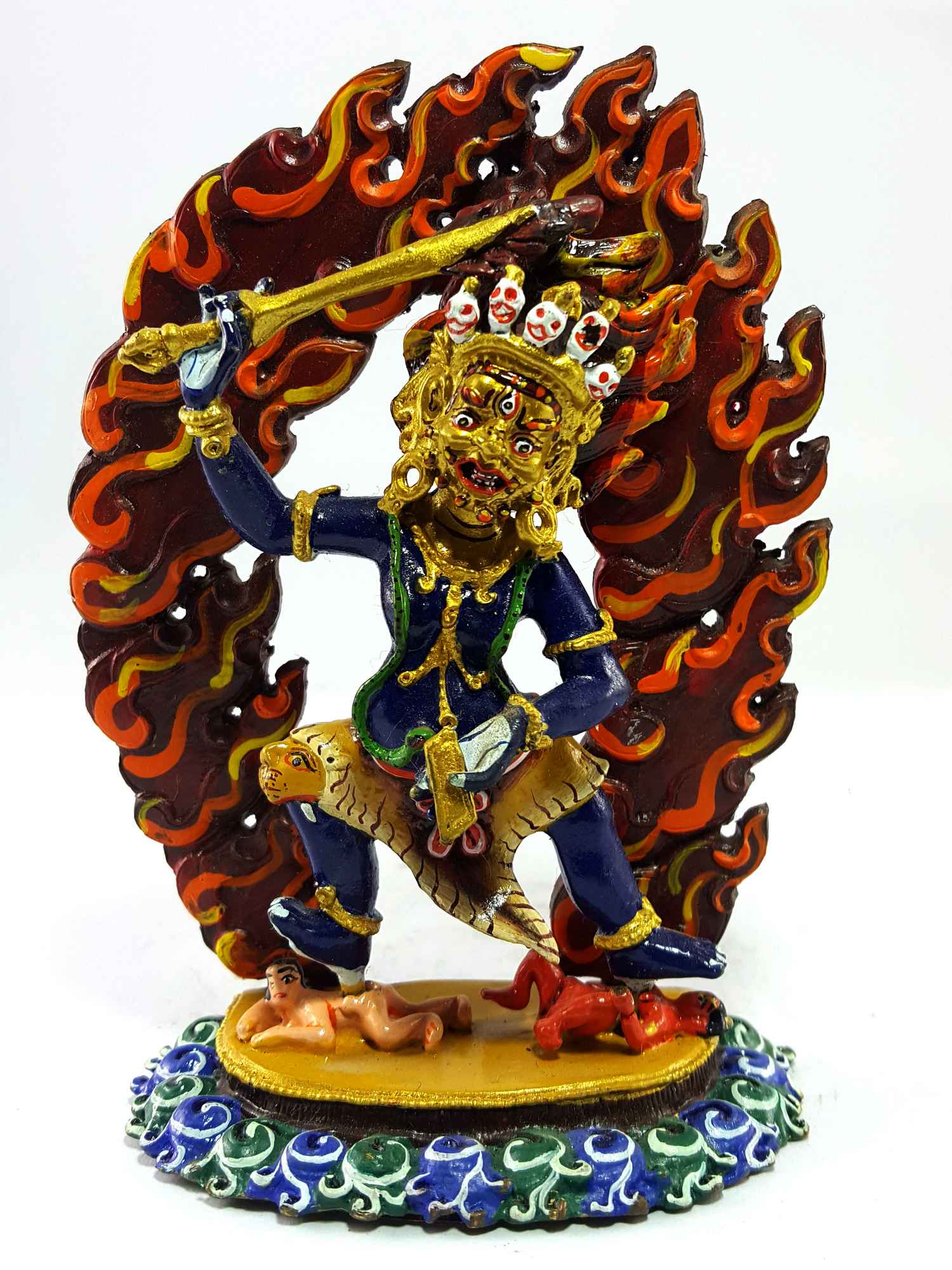Black Manushri Handmade Statue traditional Color Finishing