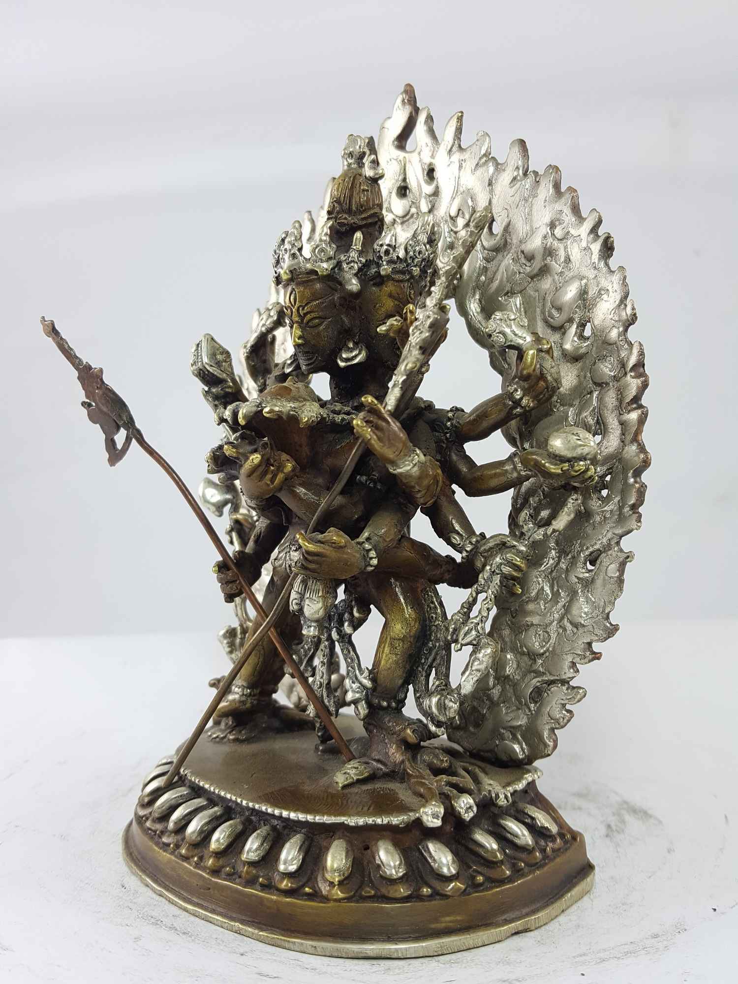 Chakrasamvara - Heruka Statue Silver Plated Oxidized