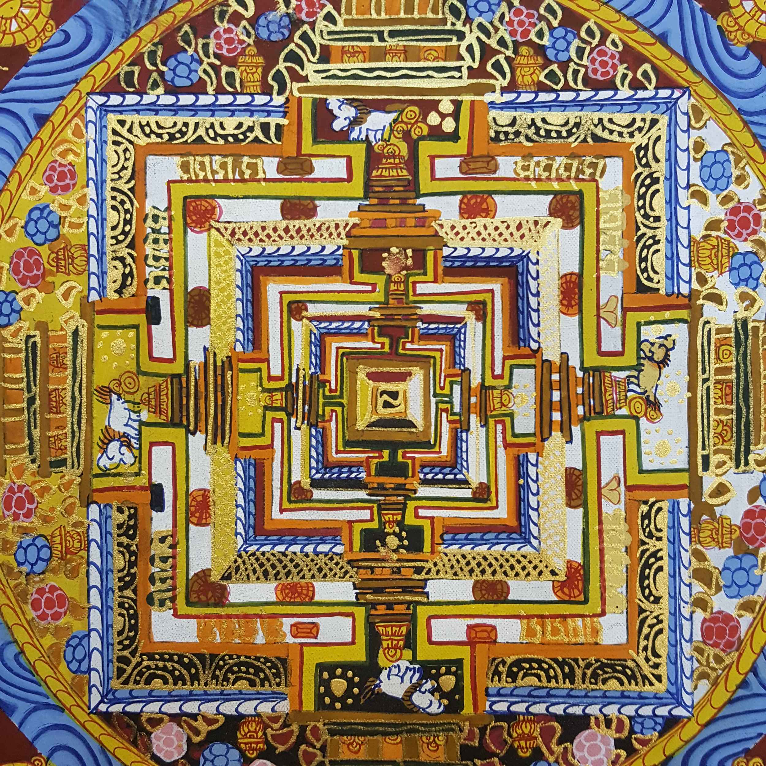 Black Kalachakra Mandala Thangka <span Style=