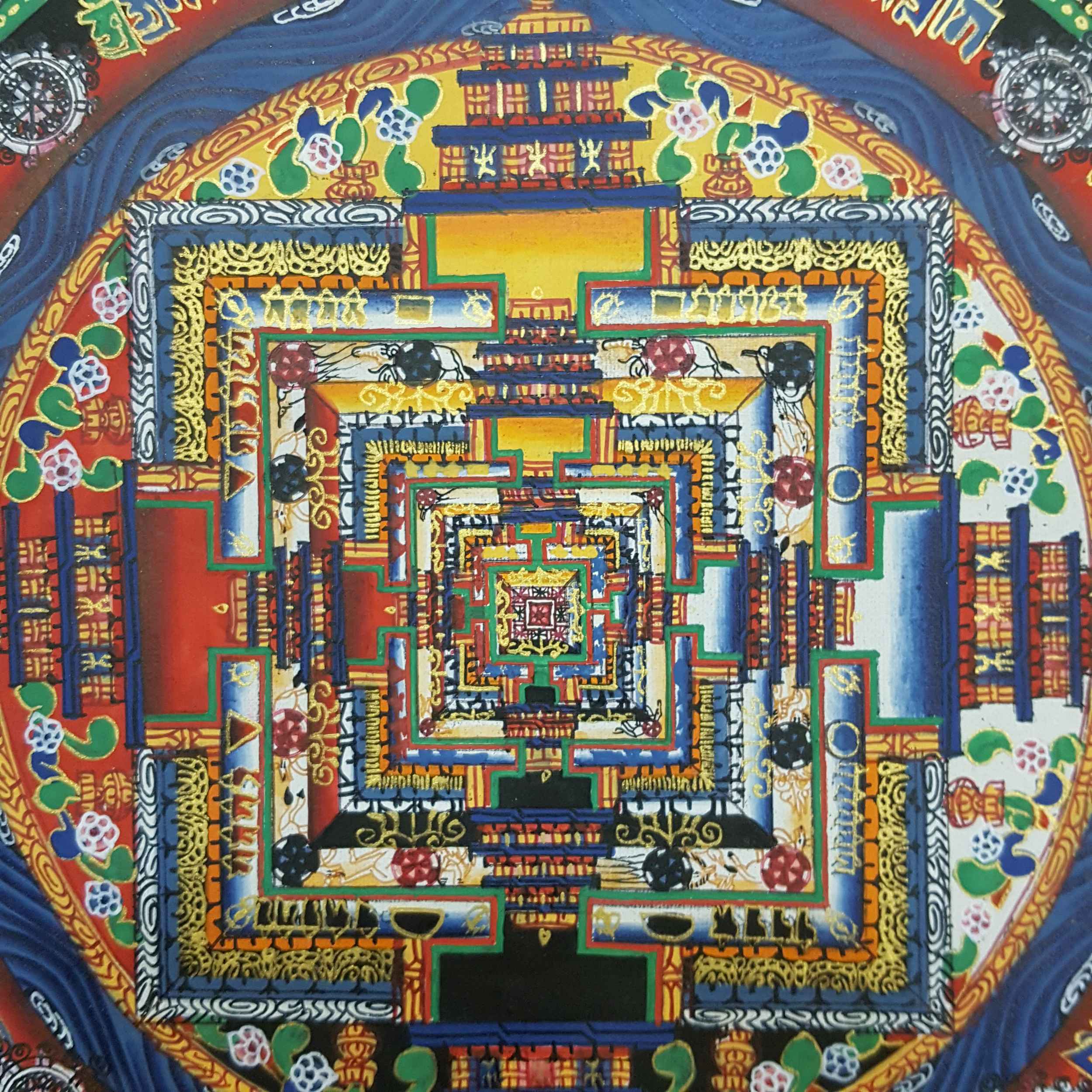 Green Kalachakra Mandala Thangka <span Style=