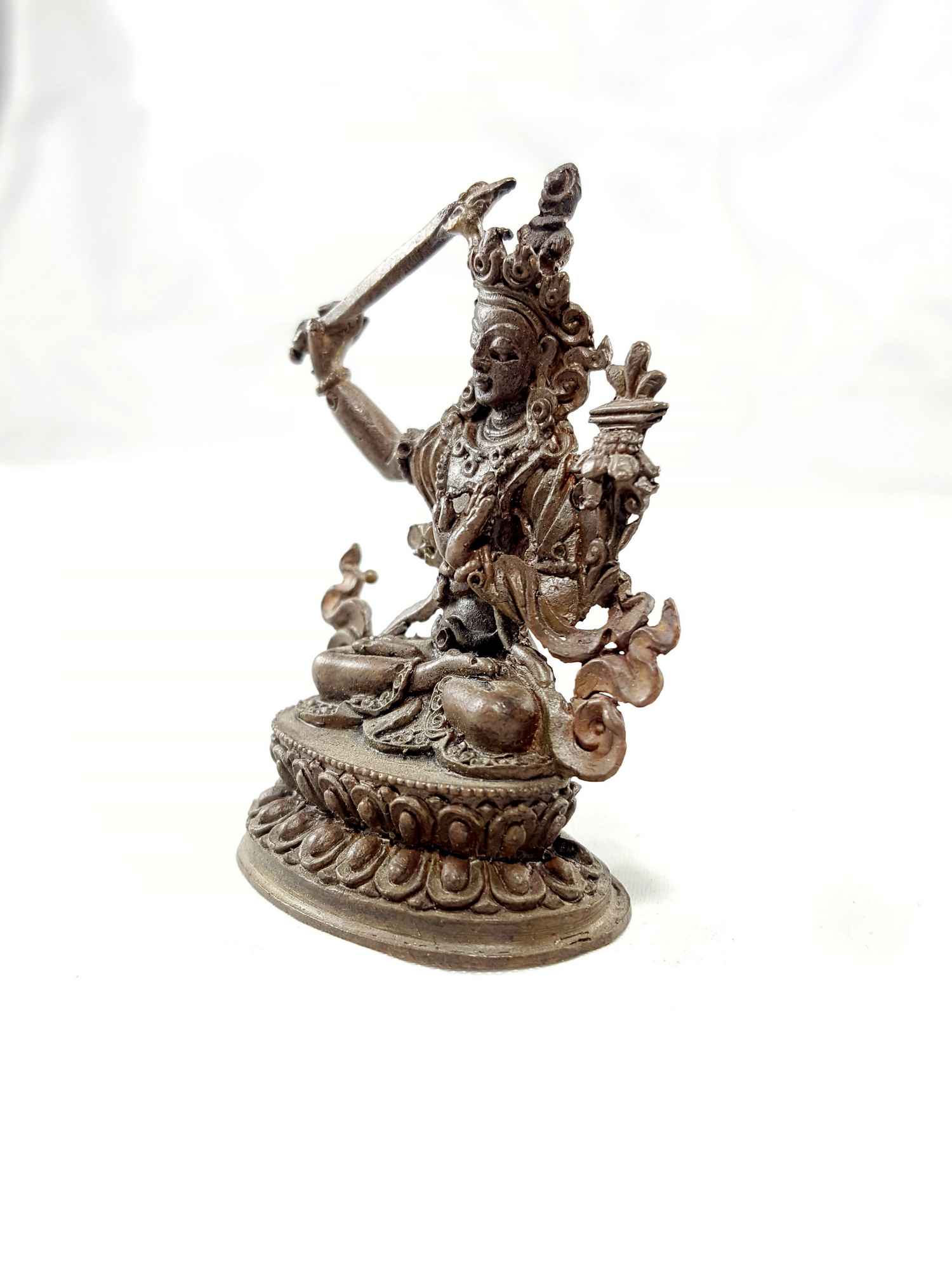 Manjushri Copper Miniature Statue <span Style=
