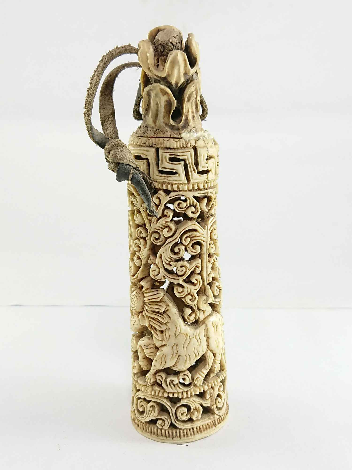 Tibet Tantra Old Cattle Bone Carved Tibetan Stanp