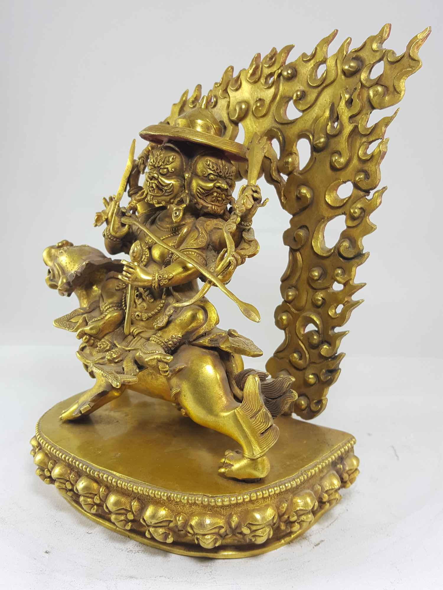 master Quality Copper Statue Gyalpo Pehar Of Full Gold Plated, rare Find, old Stock, remakable