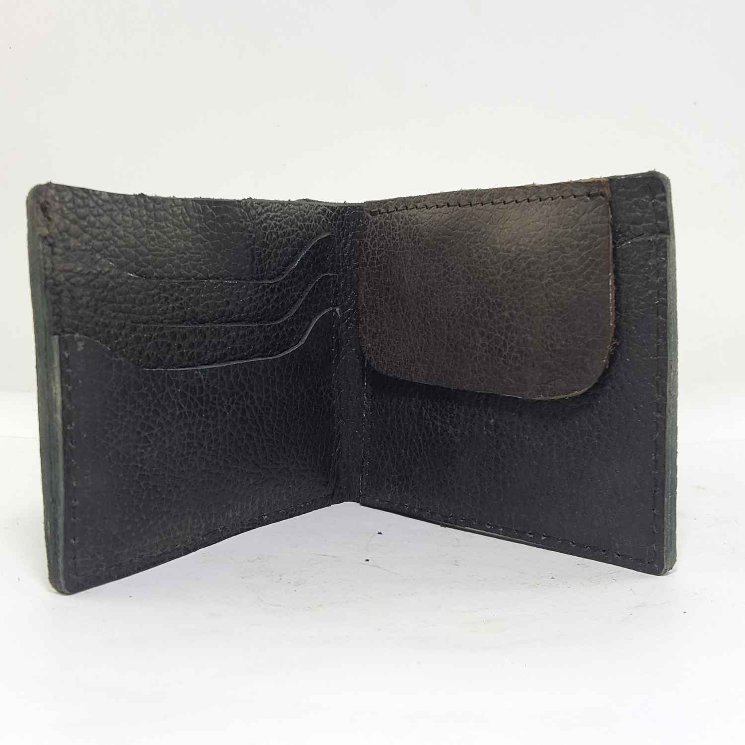 Pure Leather Handmade Wallet 5 Pocket, black