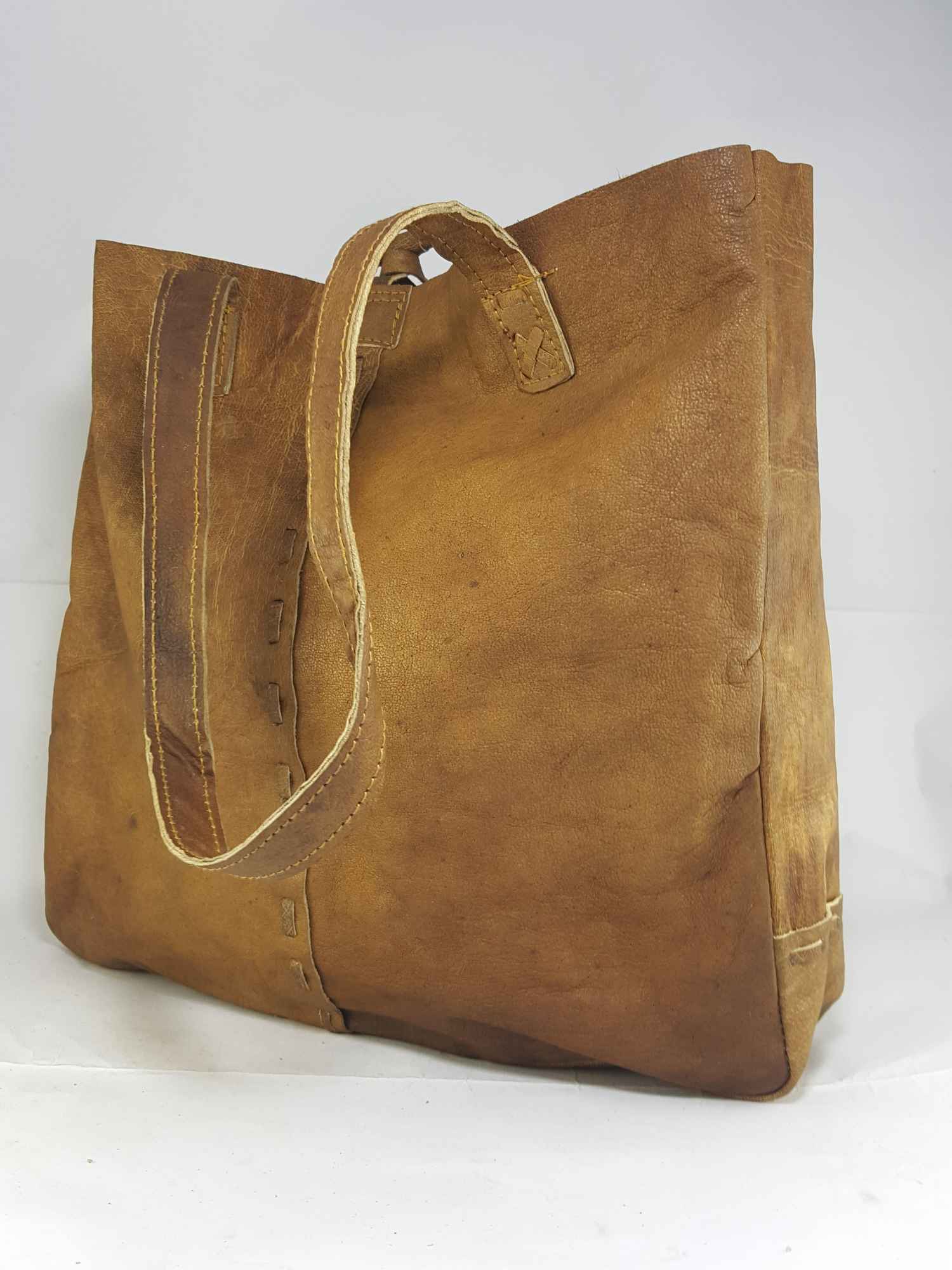 Himalayan Yak Leather Shopping Bag medium