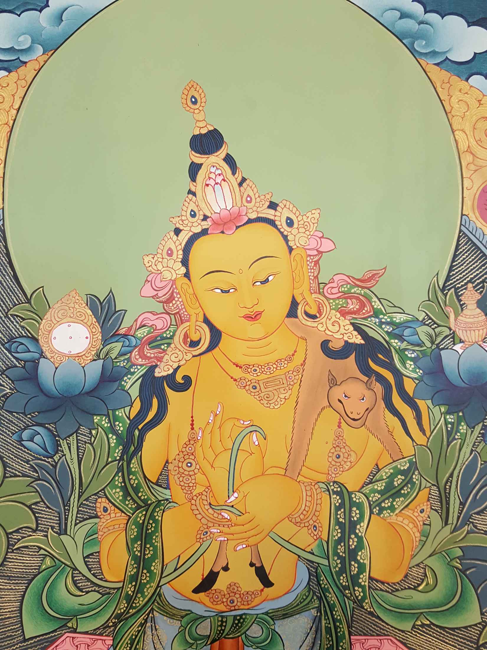 Maitreya Buddha Tibetan Hand Painted Thangka <span Style=