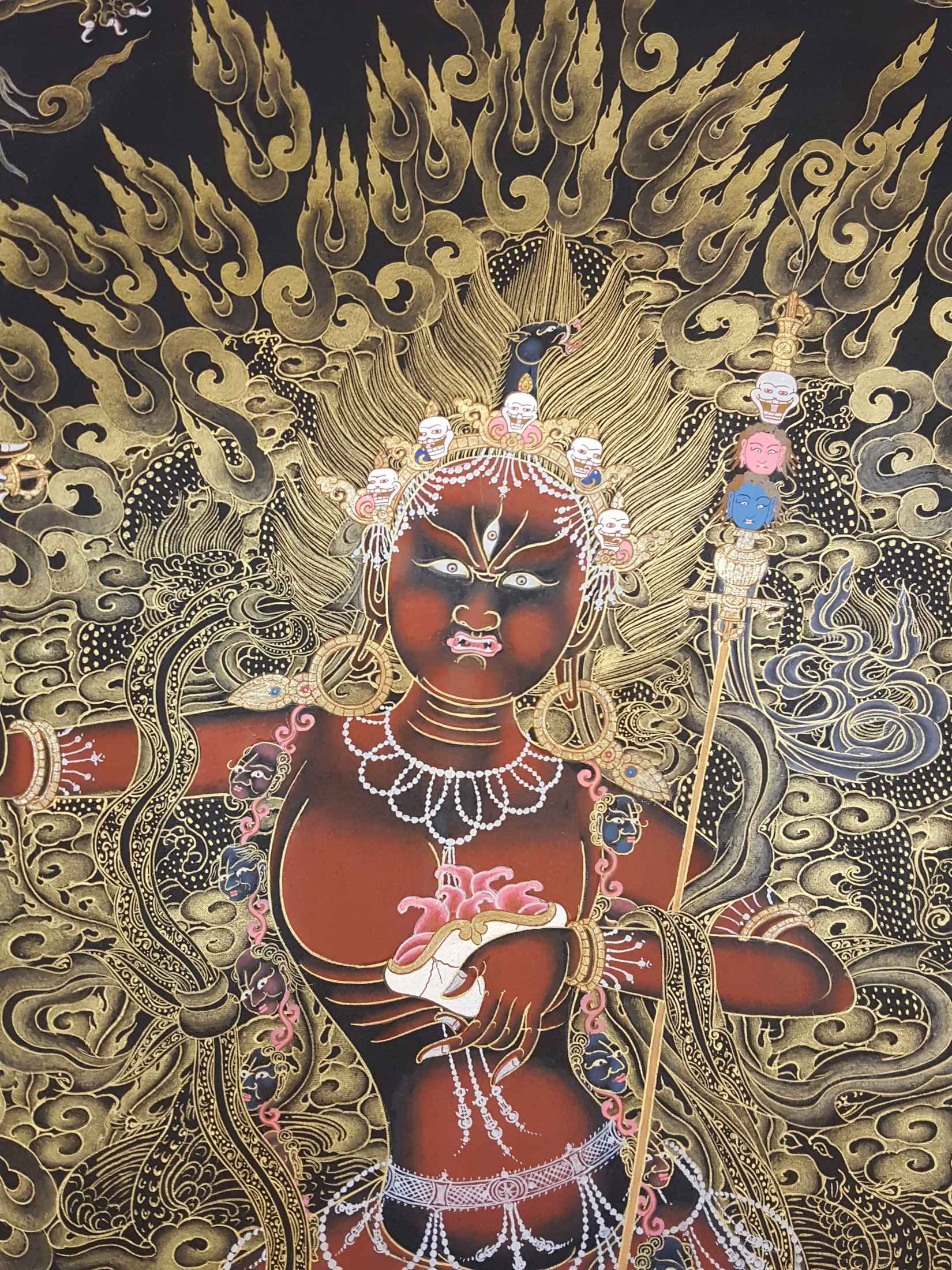 Vajravarahi - Dorje Phagmo Yogini Tibetan Hand Painted Thangka <span Style=
