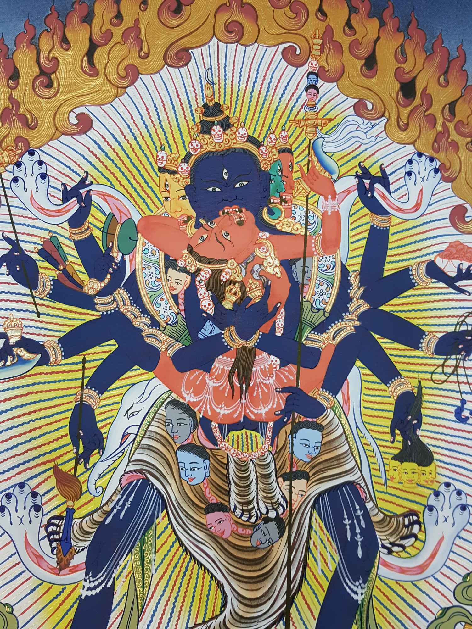 Chakrasamvara - Heruka Hand Painted Tibetan Thangka <span Style=