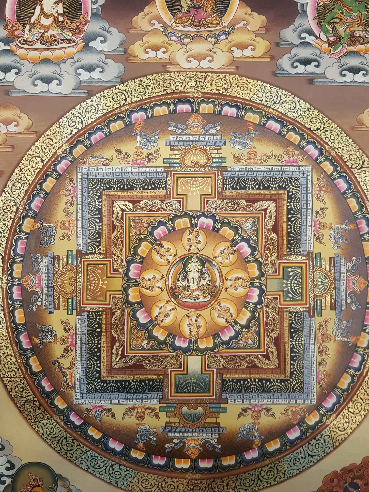 Chenrezig Hand Painted Tibetan Thangka <span Style=