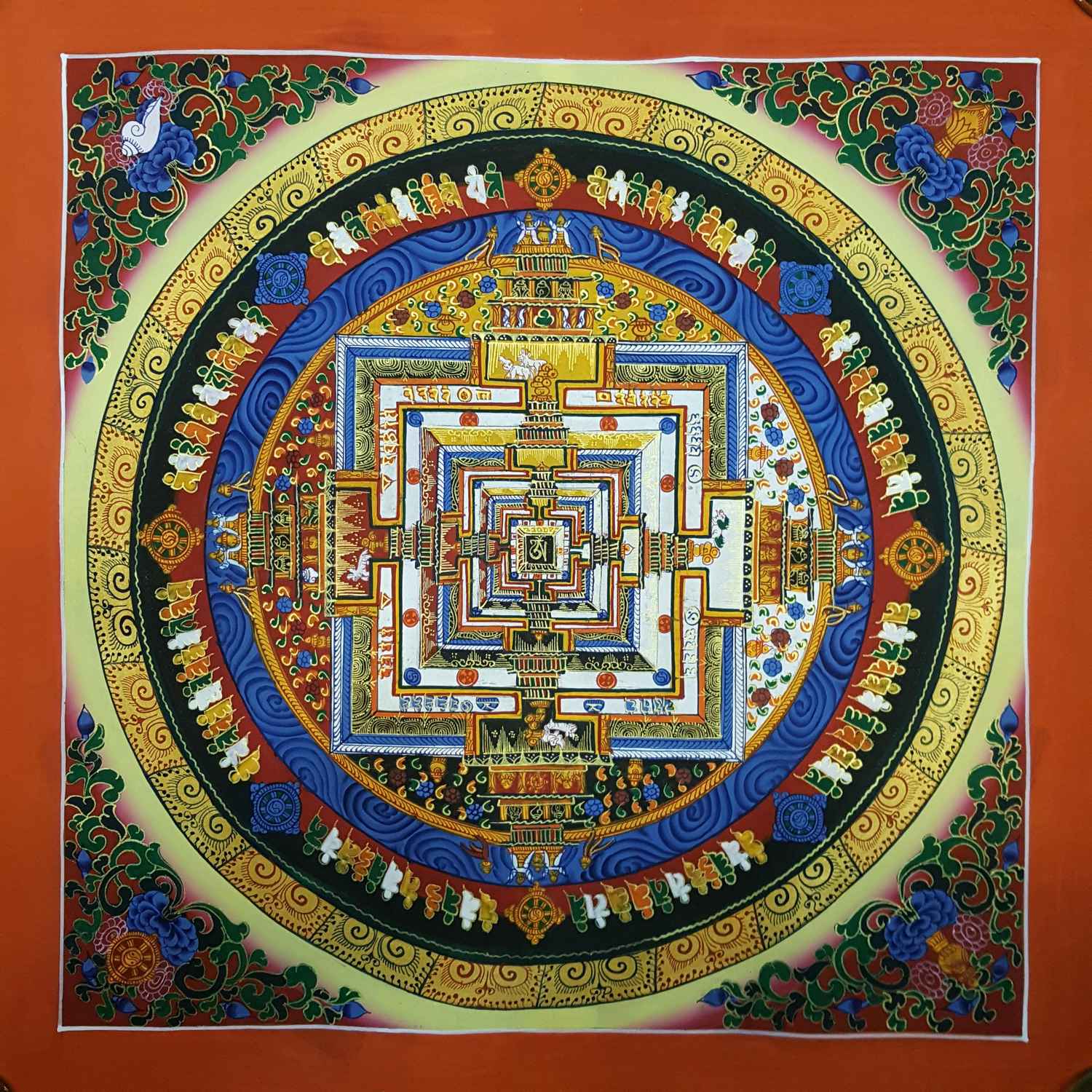 Kalachakra Hand Painted Tibetan Thangka <span Style=