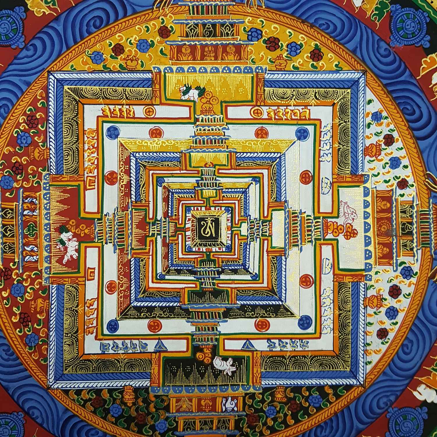 Kalachakra Hand Painted Tibetan Thangka <span Style=