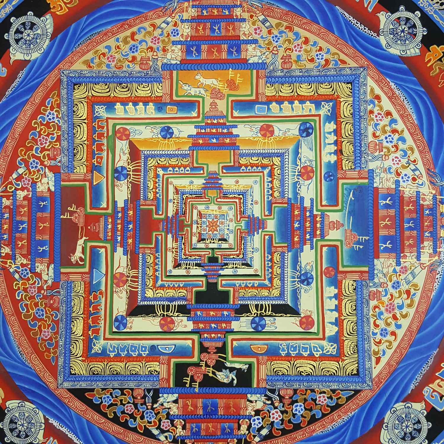 Kalachakra Mandala Hand Made Tibetan Thangka <span Style=