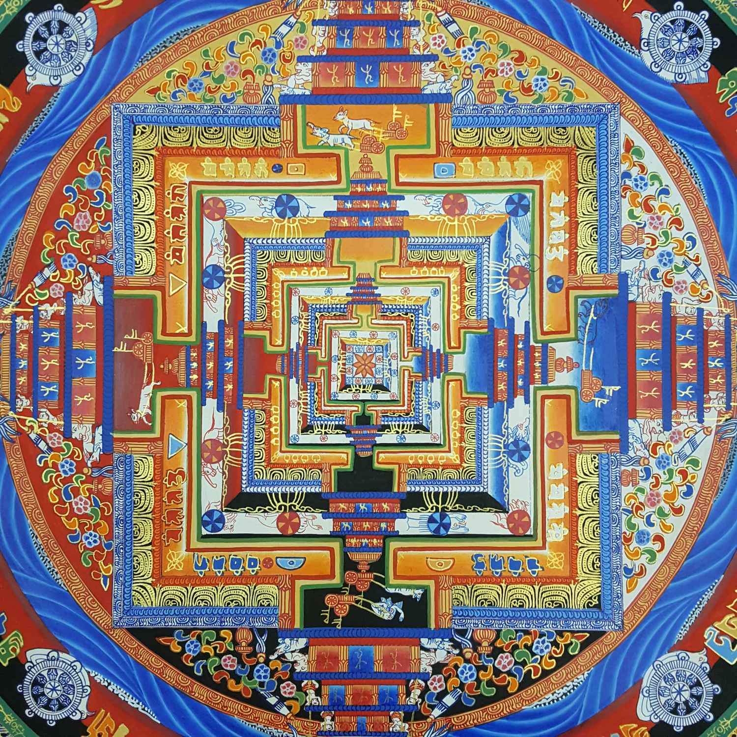 Kalachakra Mandala Hand Made Tibetan Thangka <span Style=