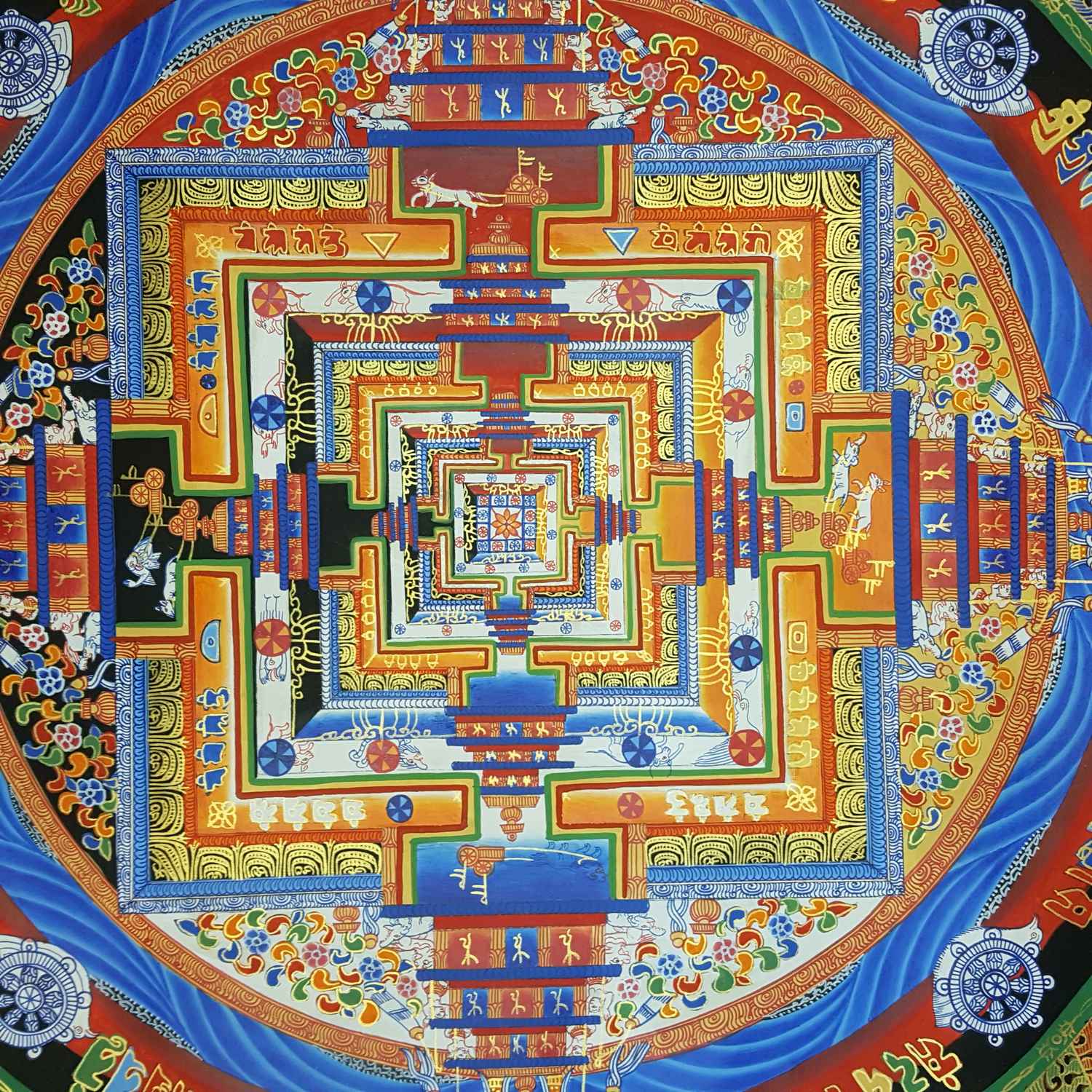 Kalachakra Mandala Hand Made Tibetan Thangka <span Style=