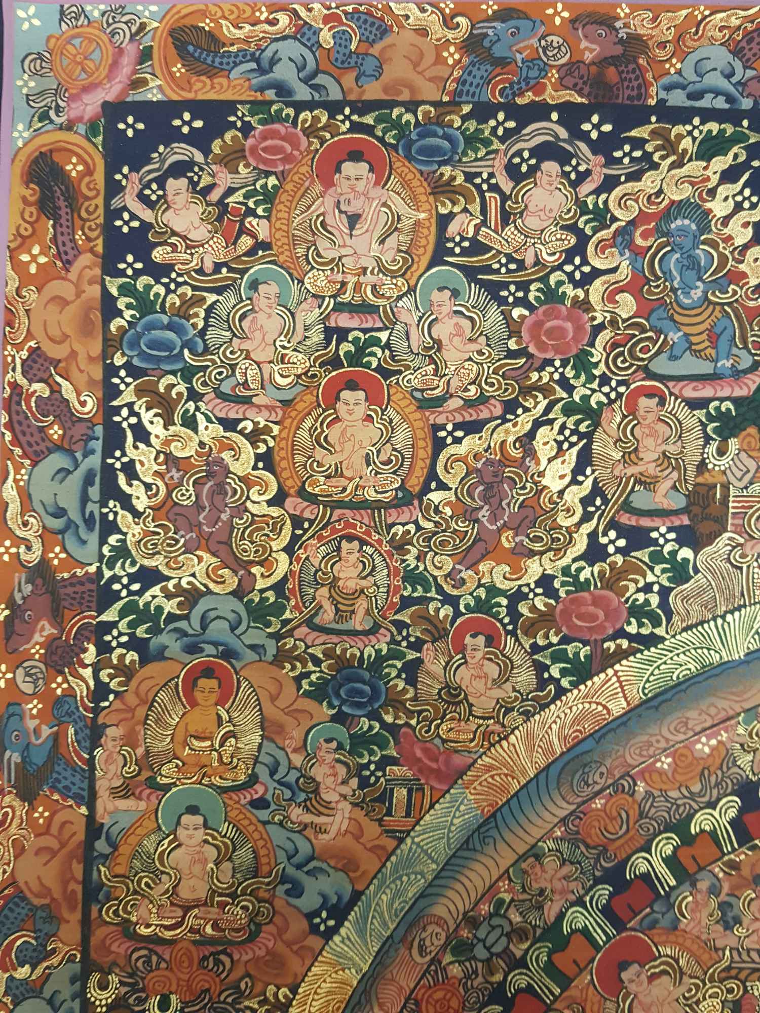 Mandala Hand Made Tibetan Thangka <span Style=