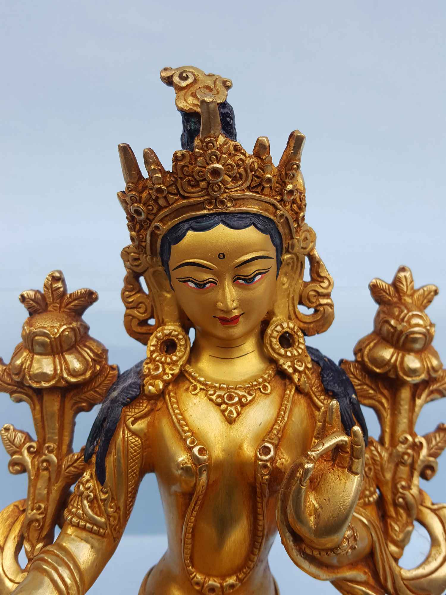 Green Tara - Tibetan Handmade Statue <span Style=