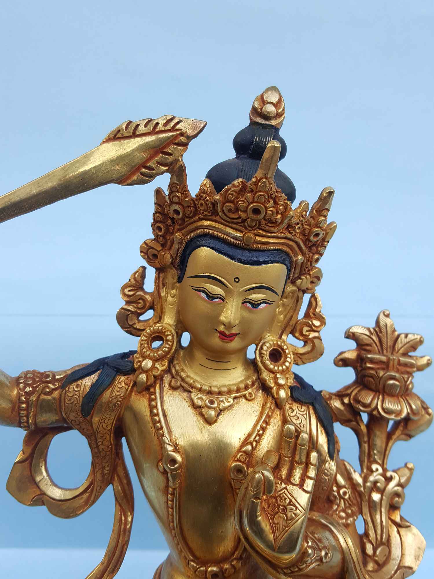 Manjushri - Tibetan Handmade Statue <span Style=