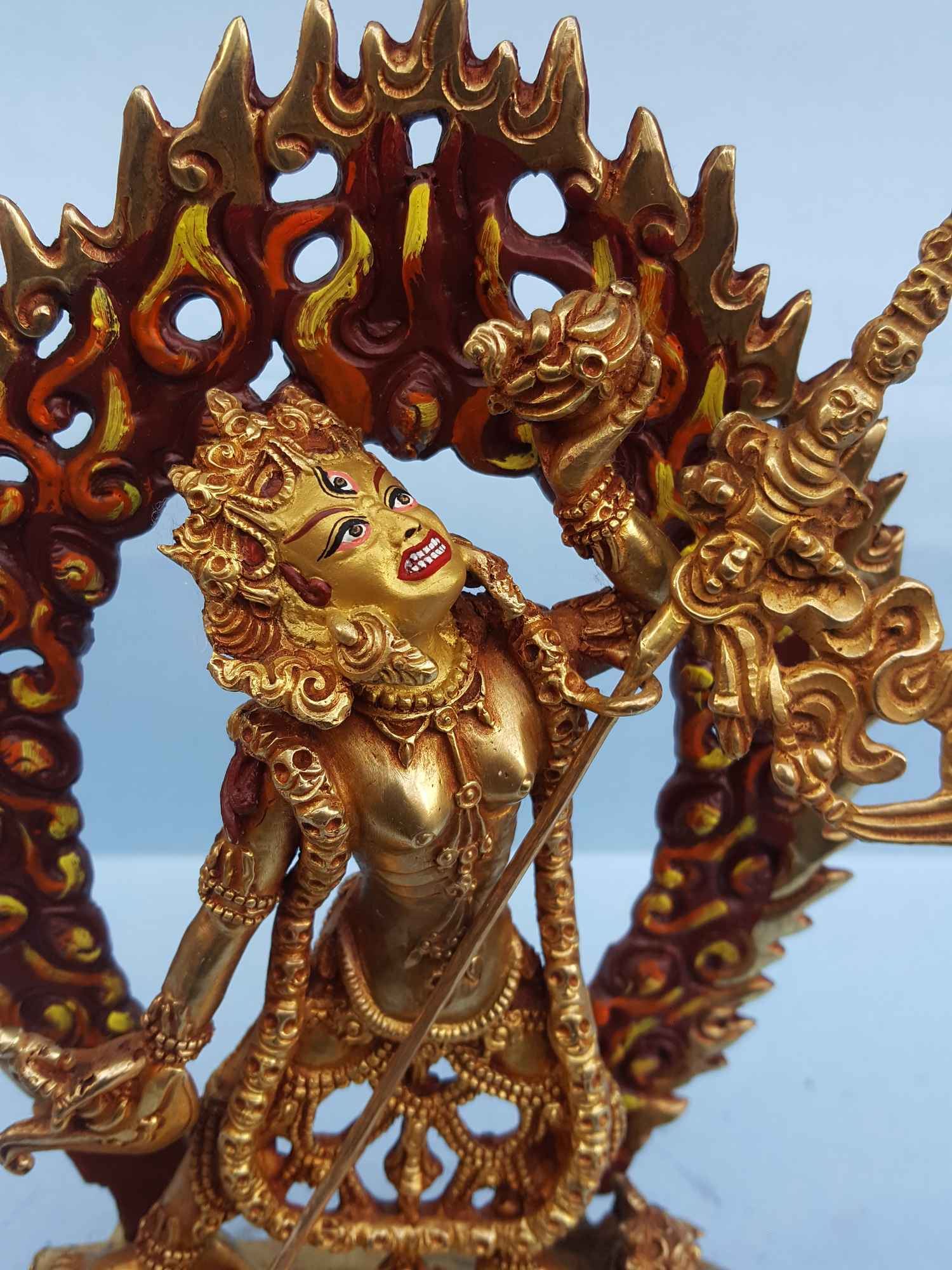Vajrayogini - Tibetan Handmade Statue full Fire Gold Plated, painted Face