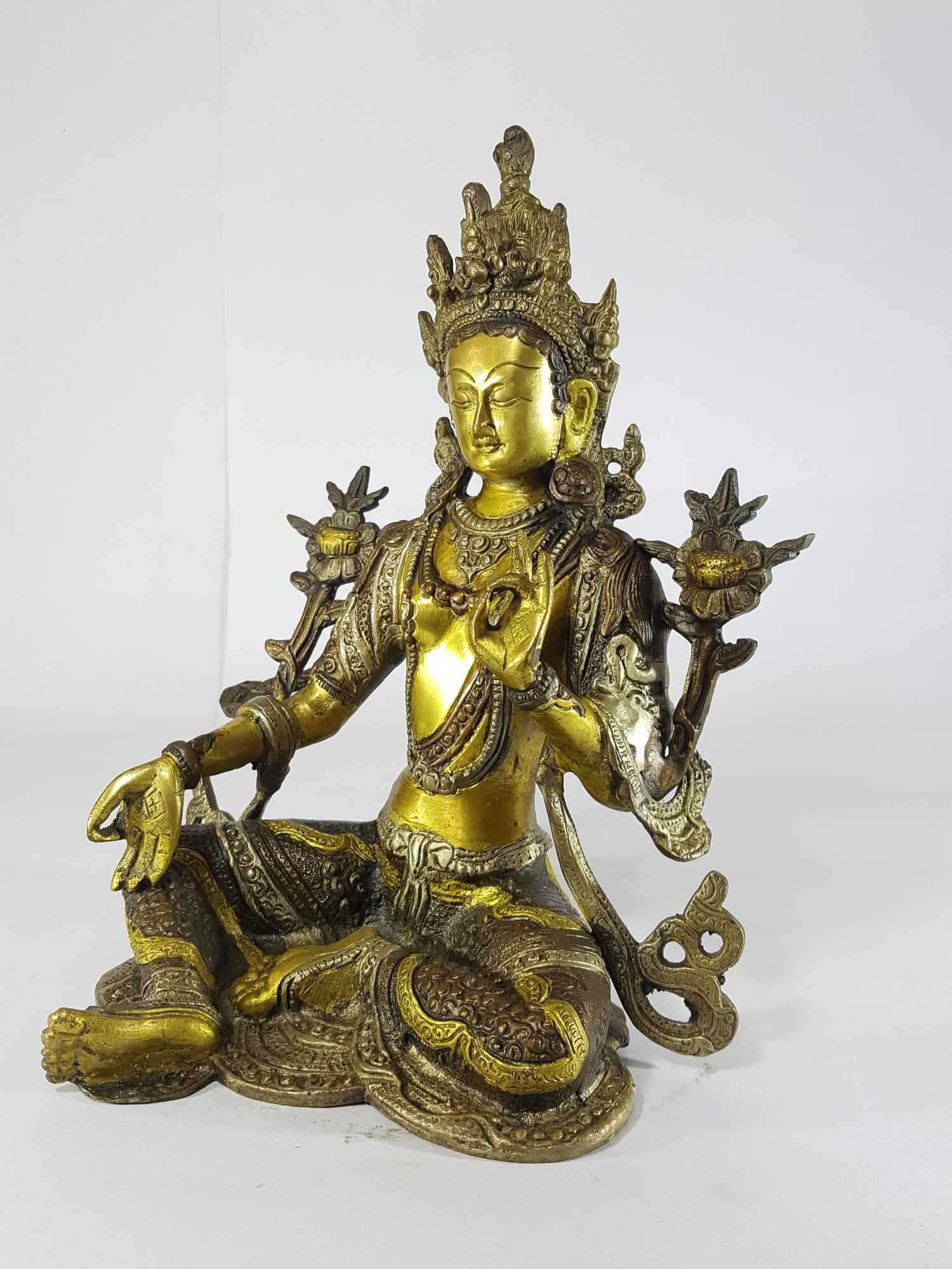 Tibetan Green Ara Statue <span Style=