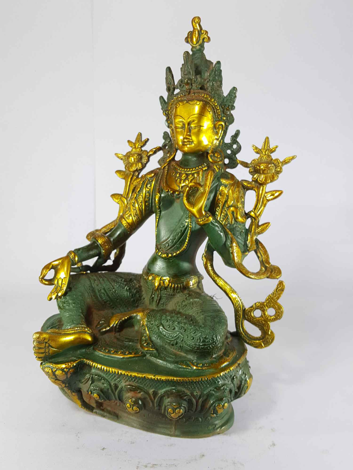Tibetan Green Tara Statue <span Style=