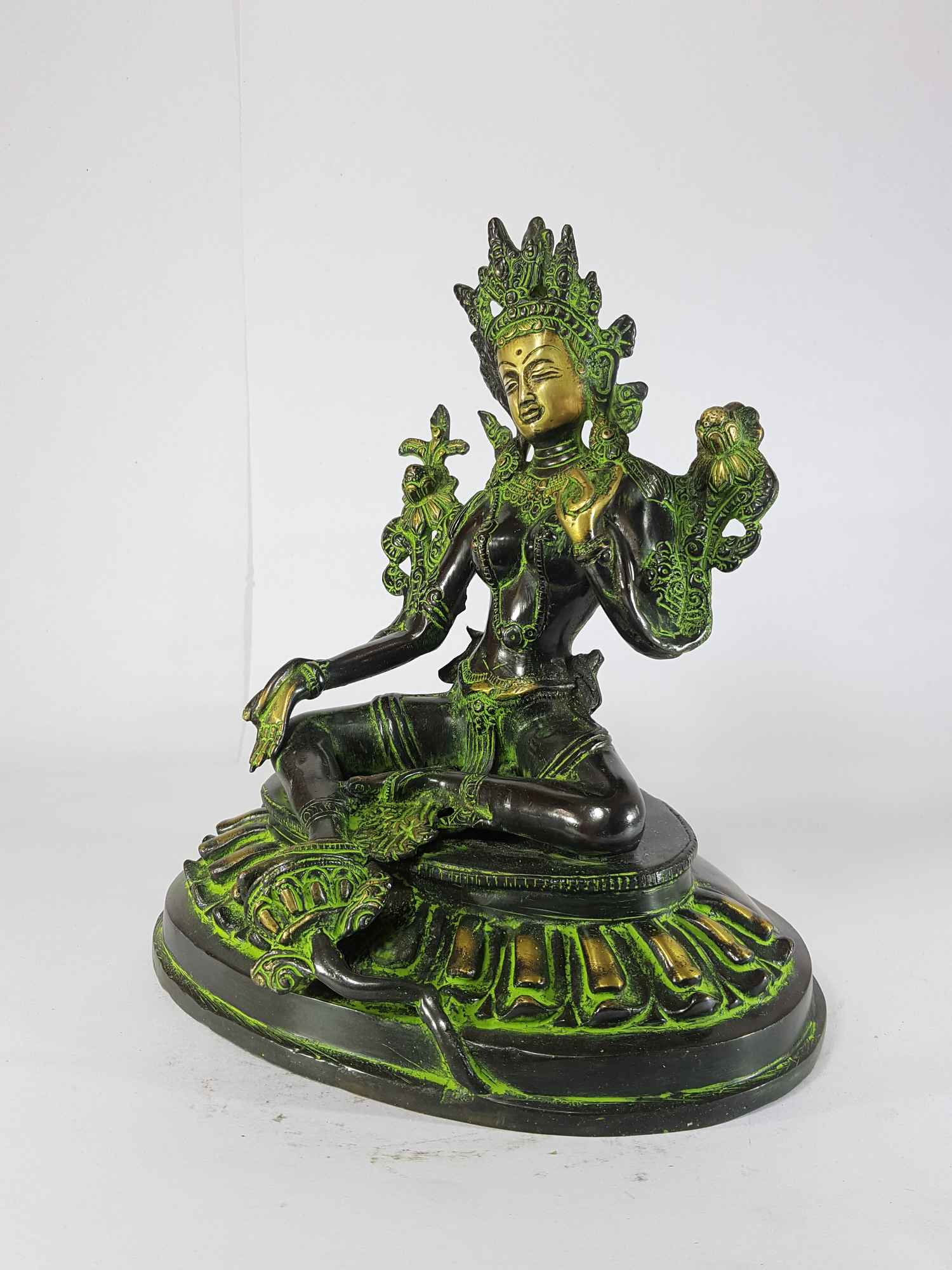 Double Lotus Arya Tara Statue <span Style=