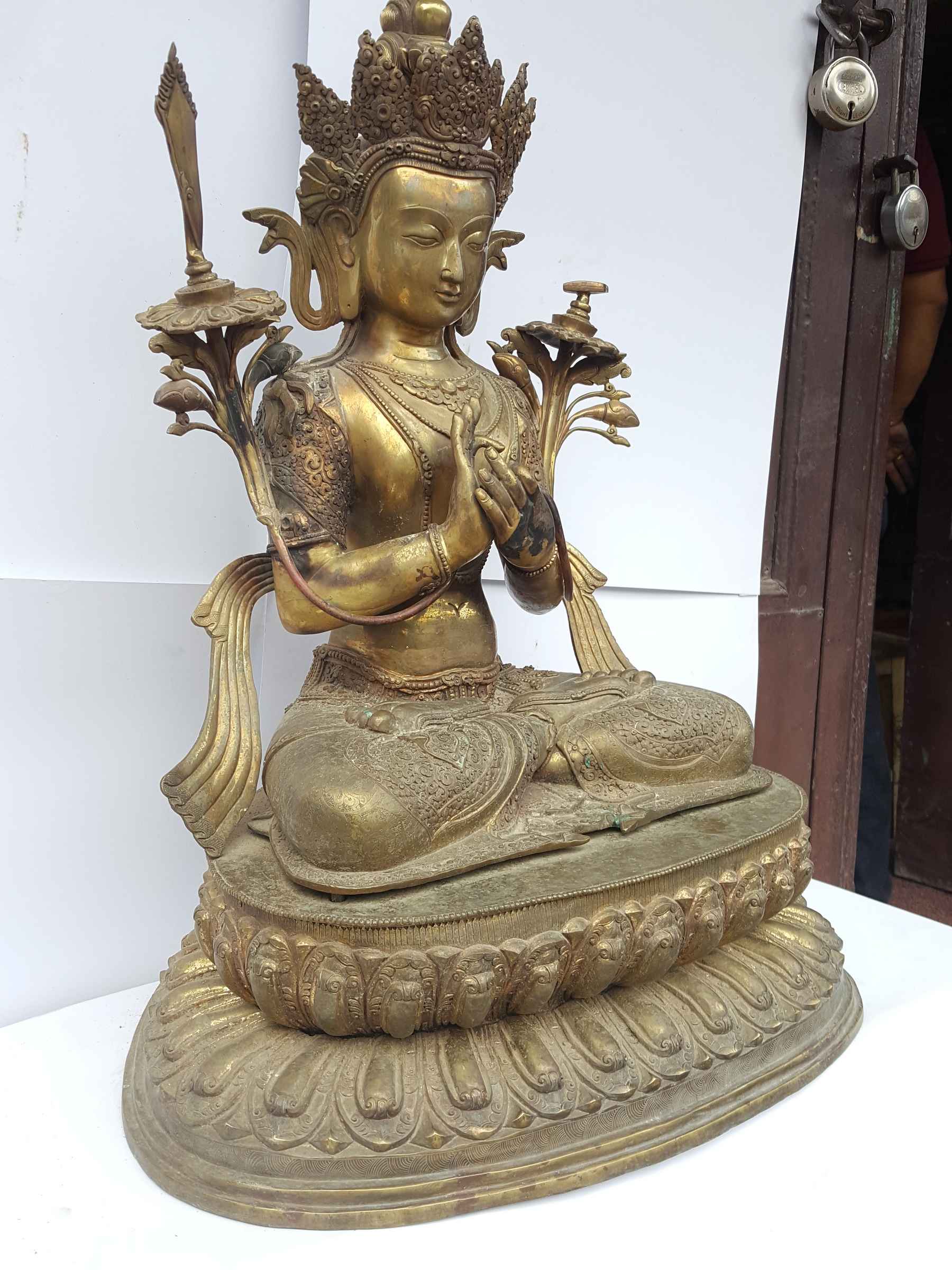 Manjushri Statue waiting Patina Finishing , big Statue | Price: US$2960 ...