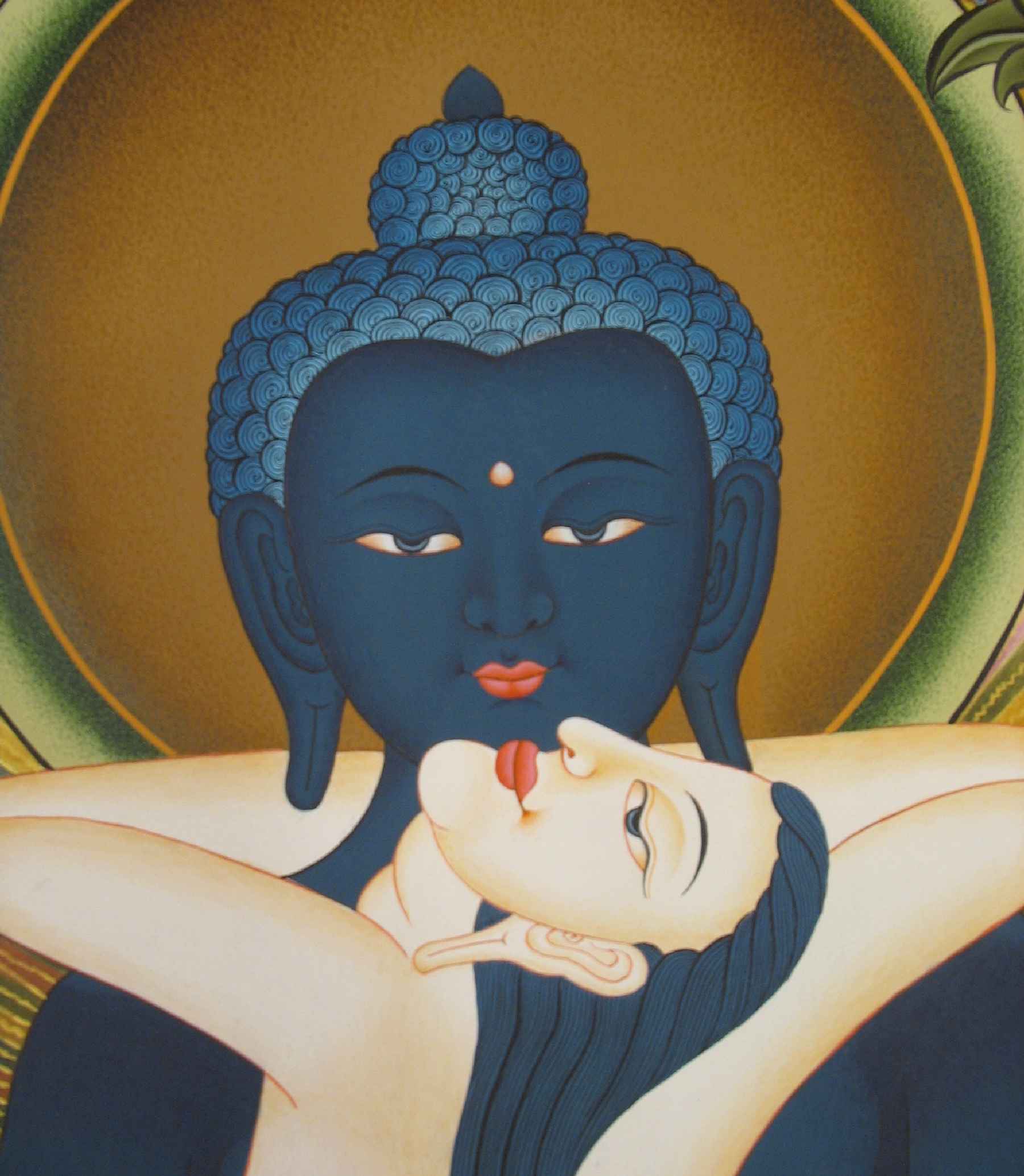 Samantabhadra Tibetan Hand Painted Buddhist Thangka <span Style=