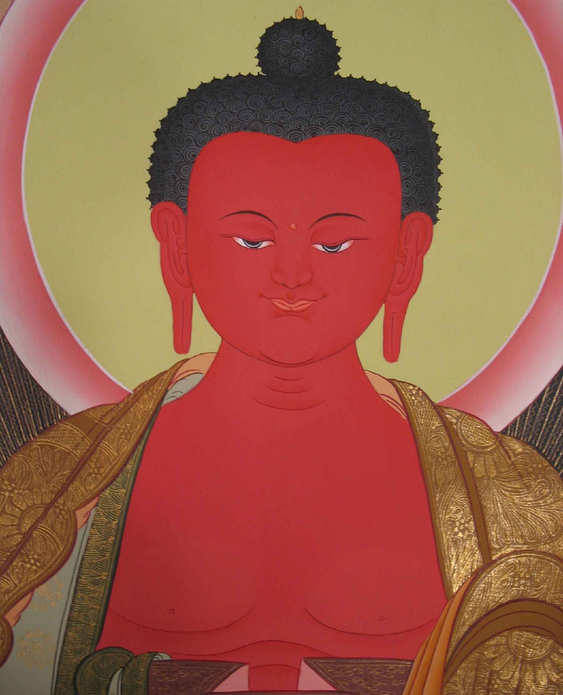 Amitabha Buddha Tibetan Hand Painted Buddhist Thangka <span Style=