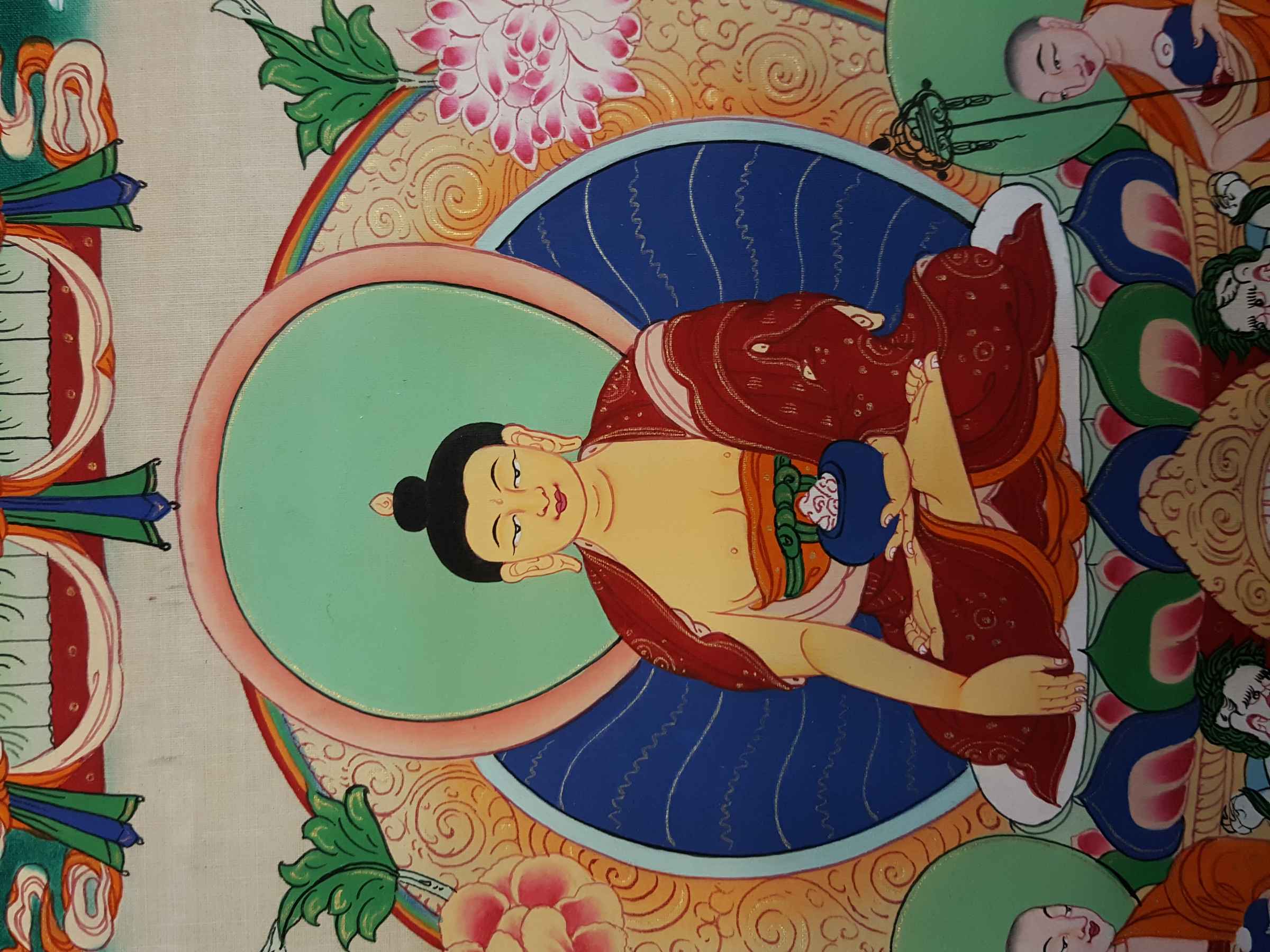 Bright Color Shakyamuni Buddha Thangka