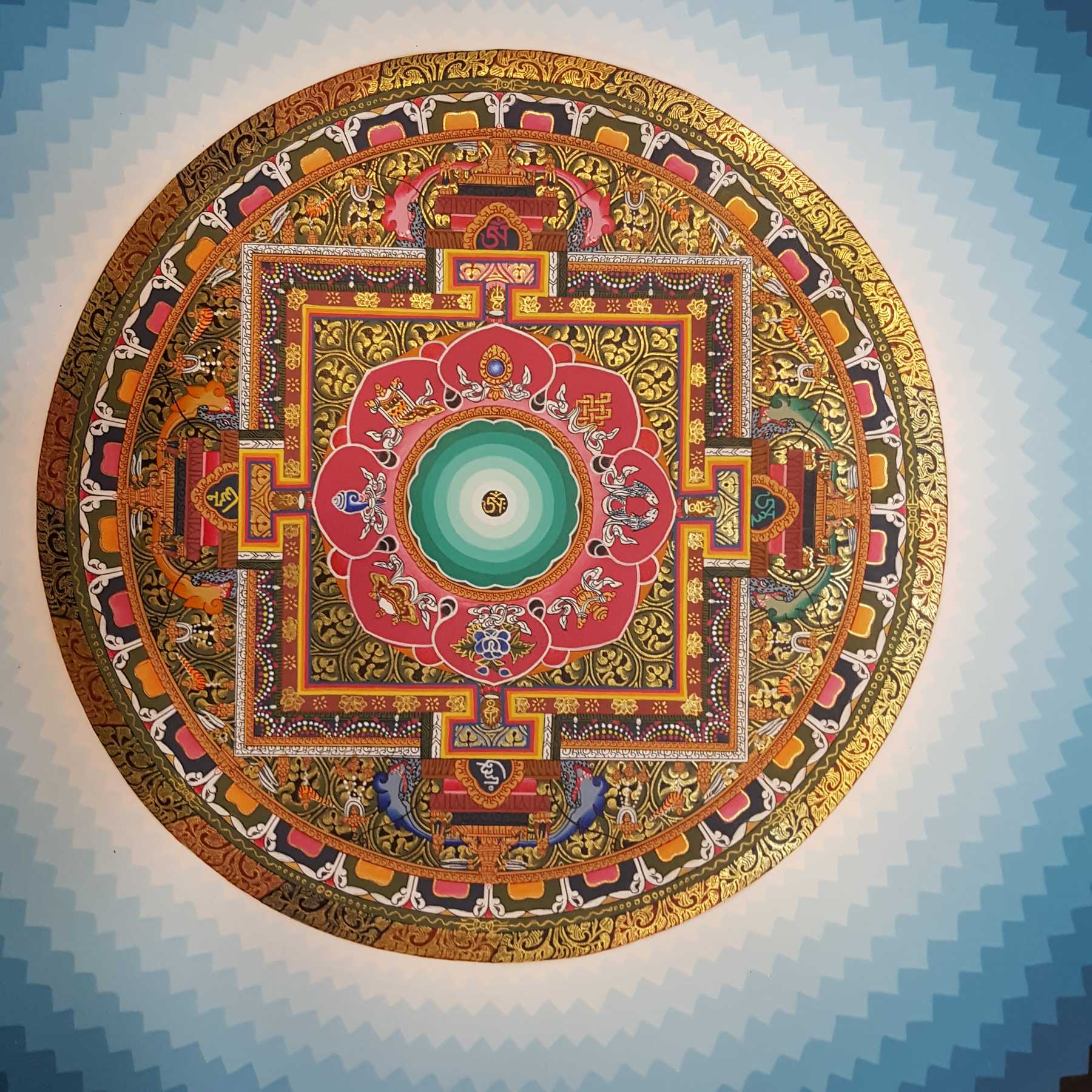 High Quality Real Gold Ashtamangala Mandala <span Style=