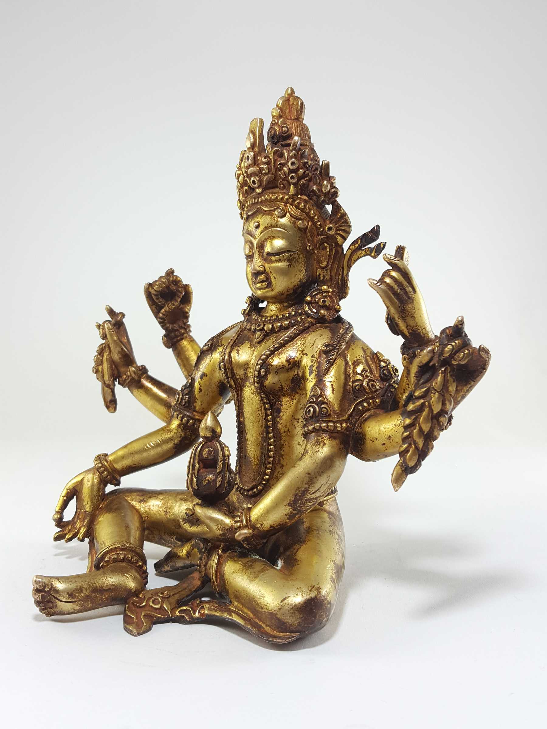 Vasudhara master Quality Statue full Gold Plated, antique Finishing, rare Find, remakable