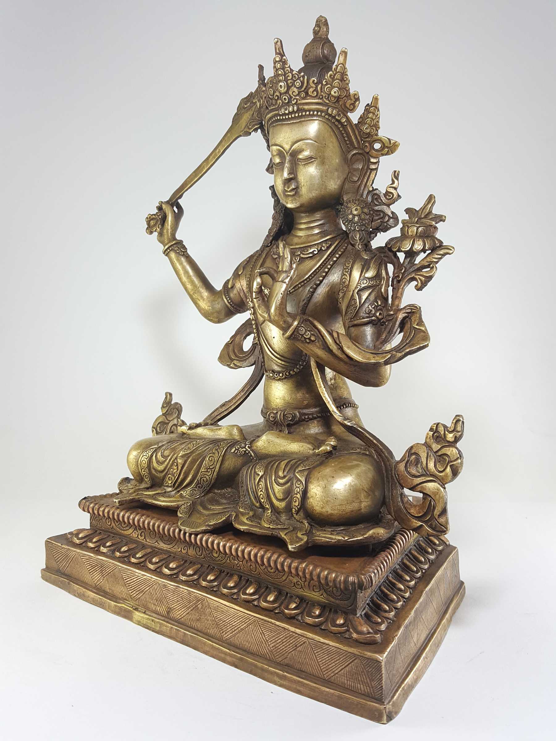 Manjushri Statue Bronze Finishing Plus 30 Years