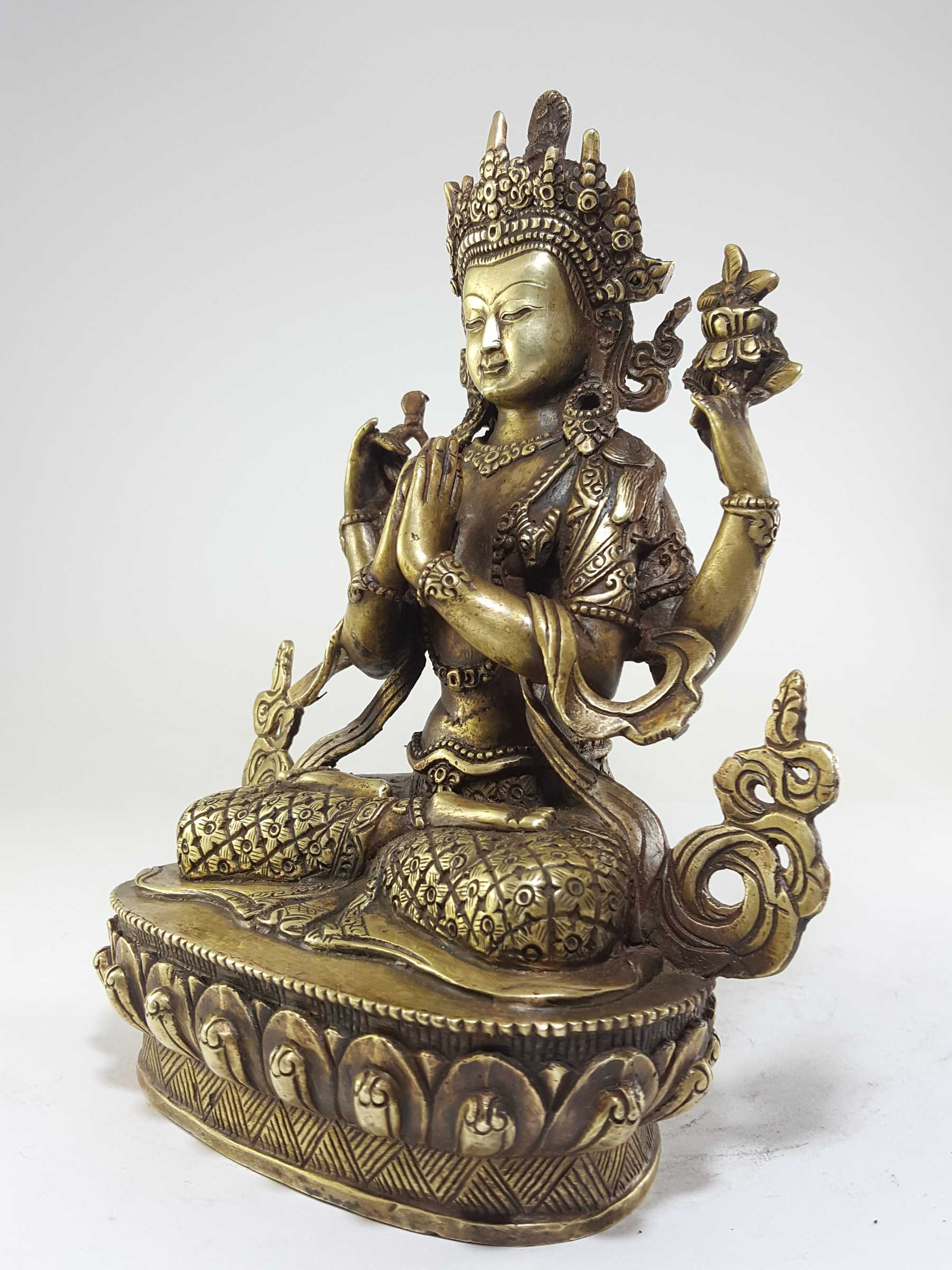 Chenrezig Kharcheri Avalokitesvara Statue, Bronze Finishing