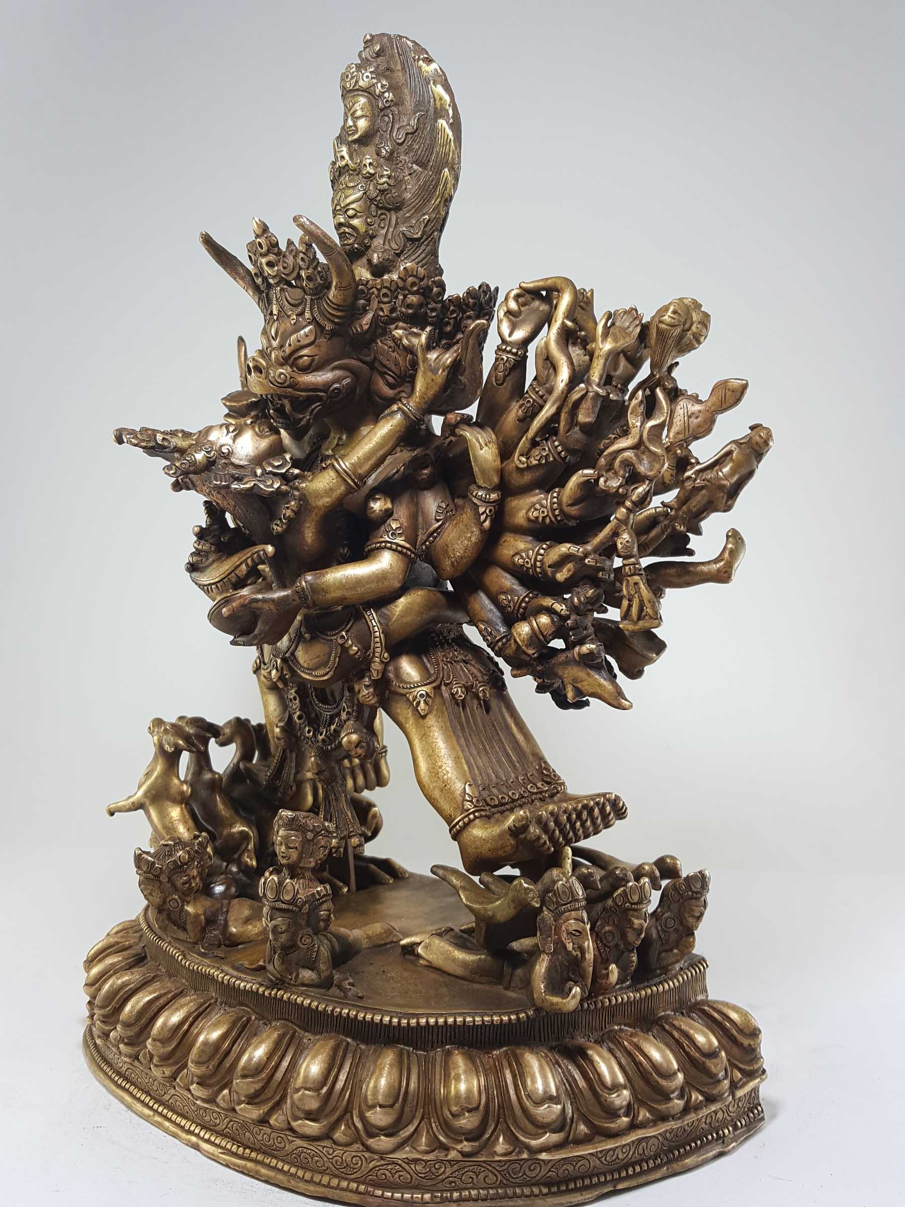 Yamantaka - Heruka Vajrabhairava Statue, Bronze Finishing, <span Style=