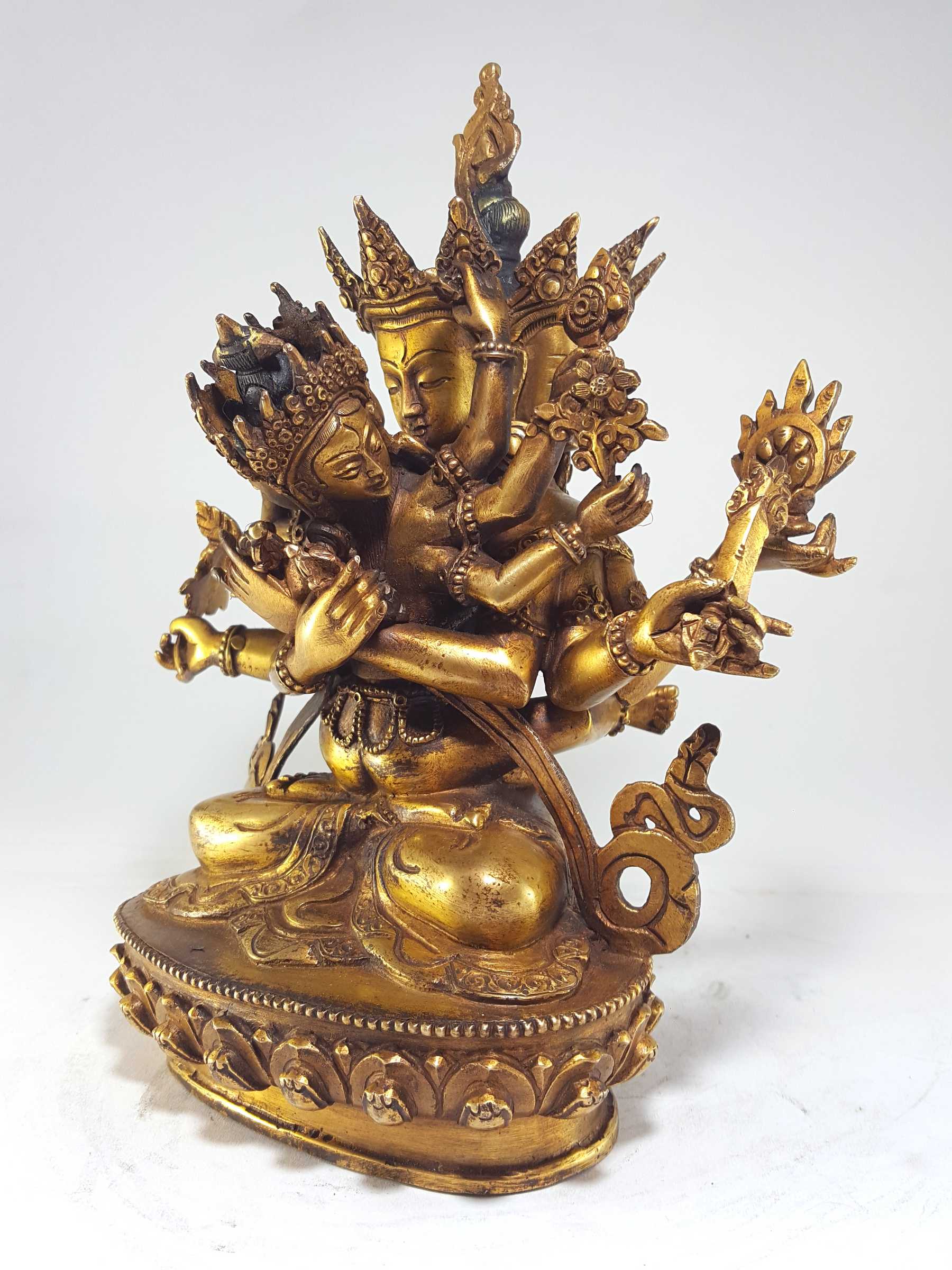 Guhyasamaja Statue full Gold Plated With antique Finishing
