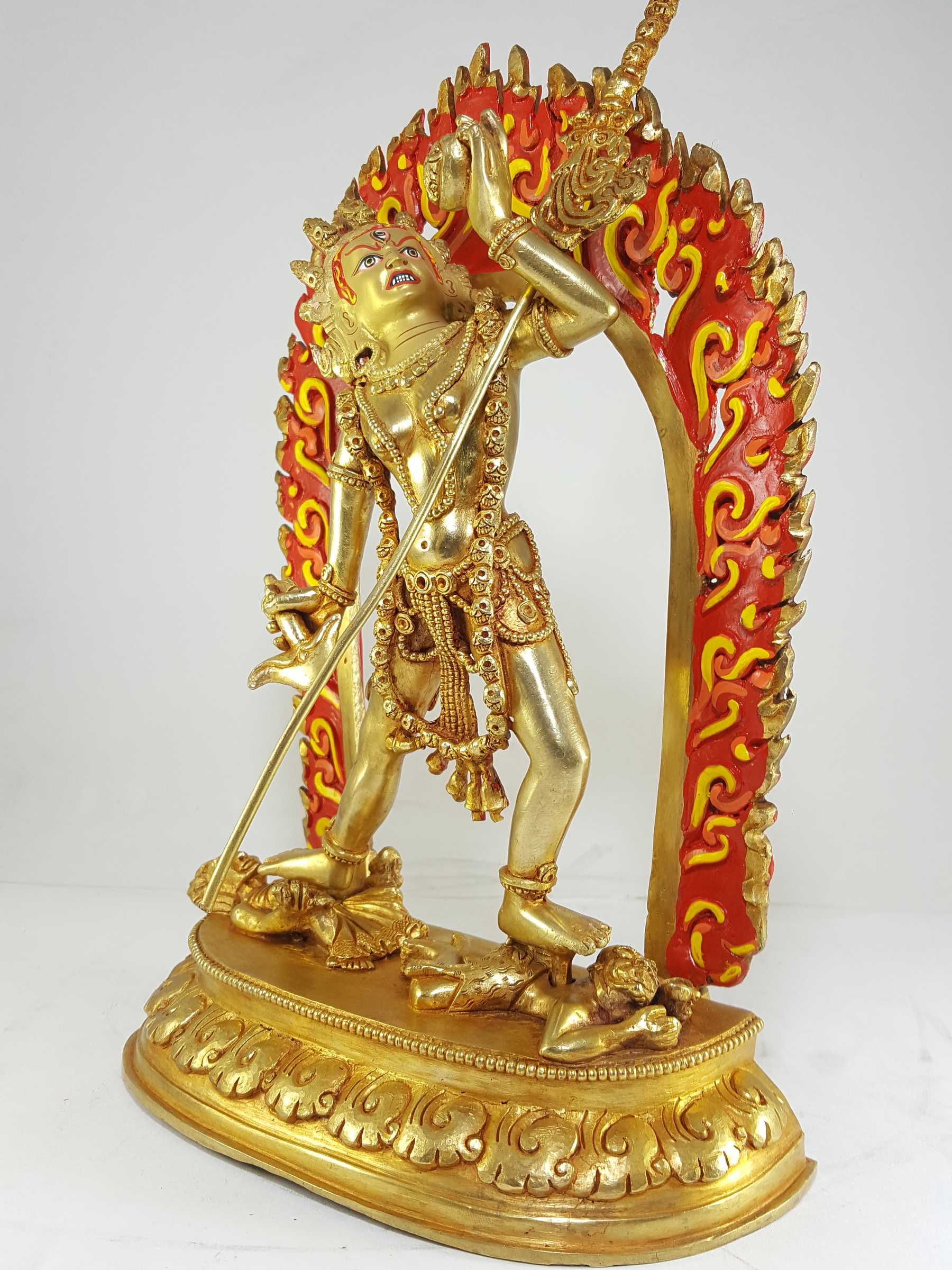 Statue Of Vajra Yogini full Fire Gold Plated With painted Face