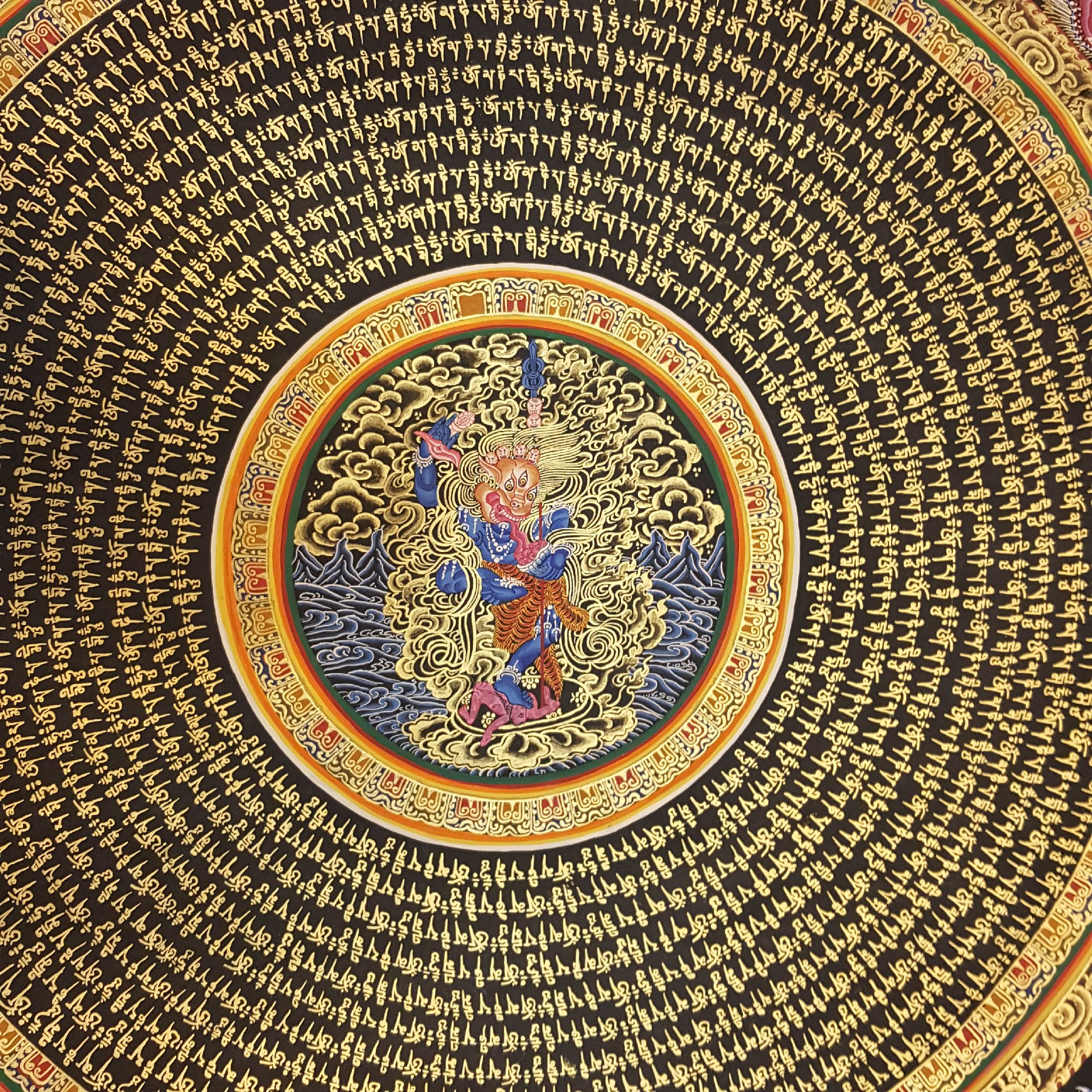 Tibetan Mantra Mandala Thangka Painting <span Style=