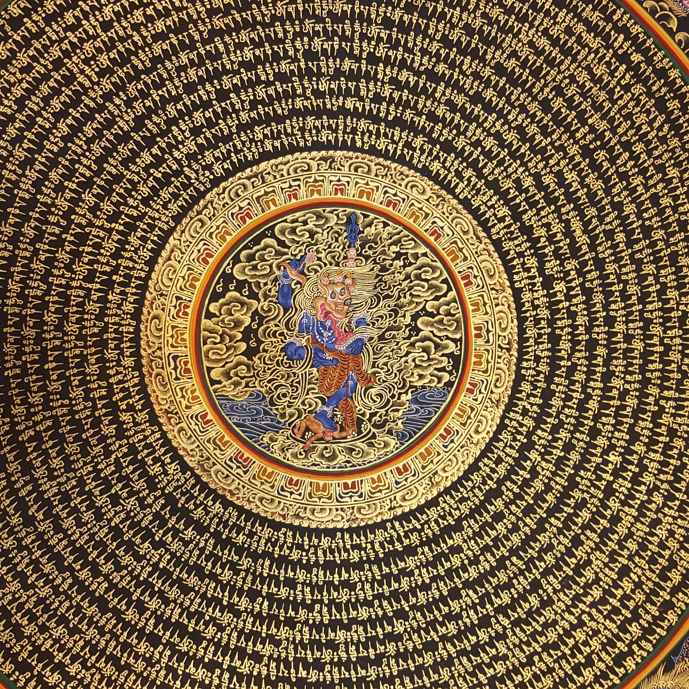 Tibetan Mantra Mandala Thangka Painting <span Style=