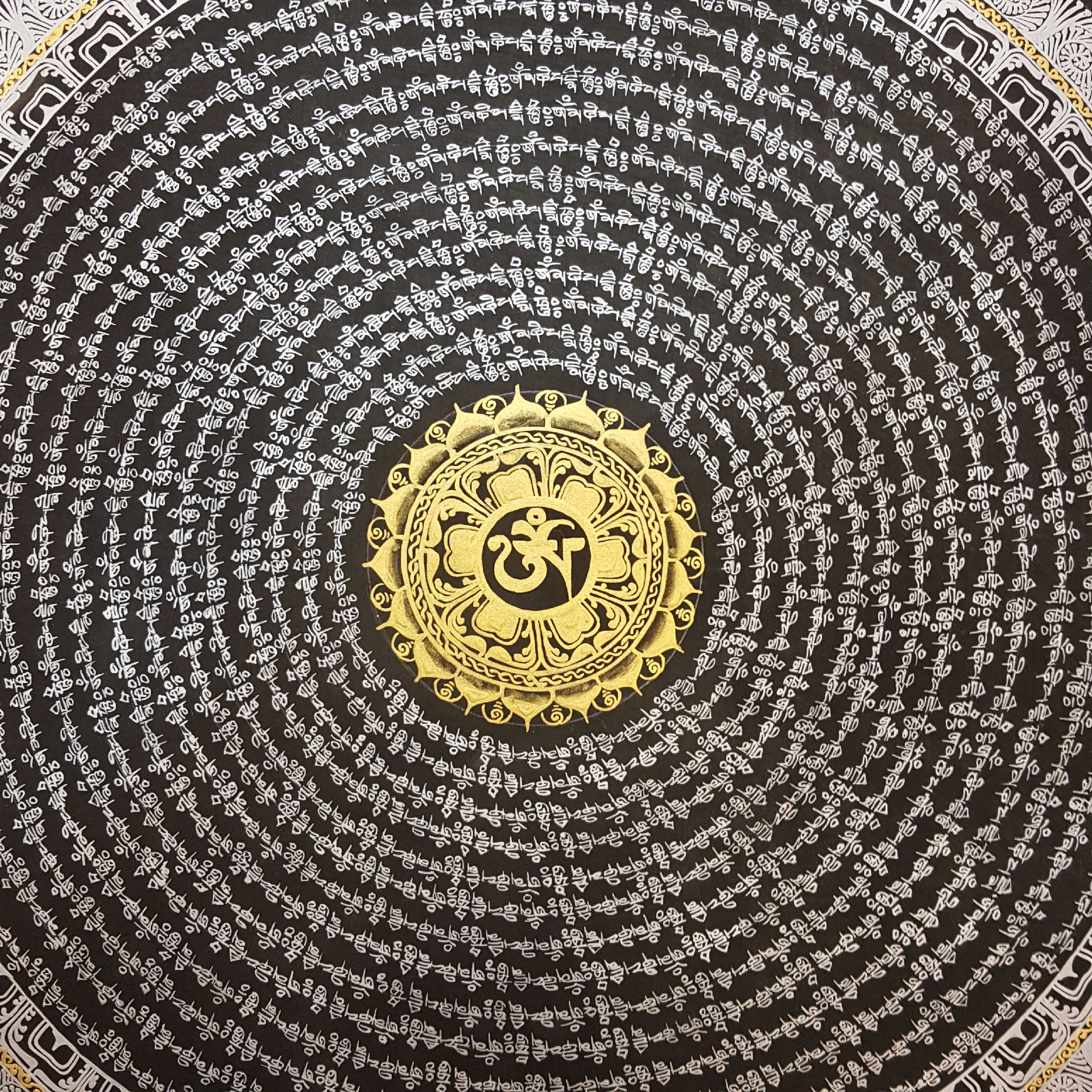 Tibetan Mantra Mandala Thangka Painting <span Style=